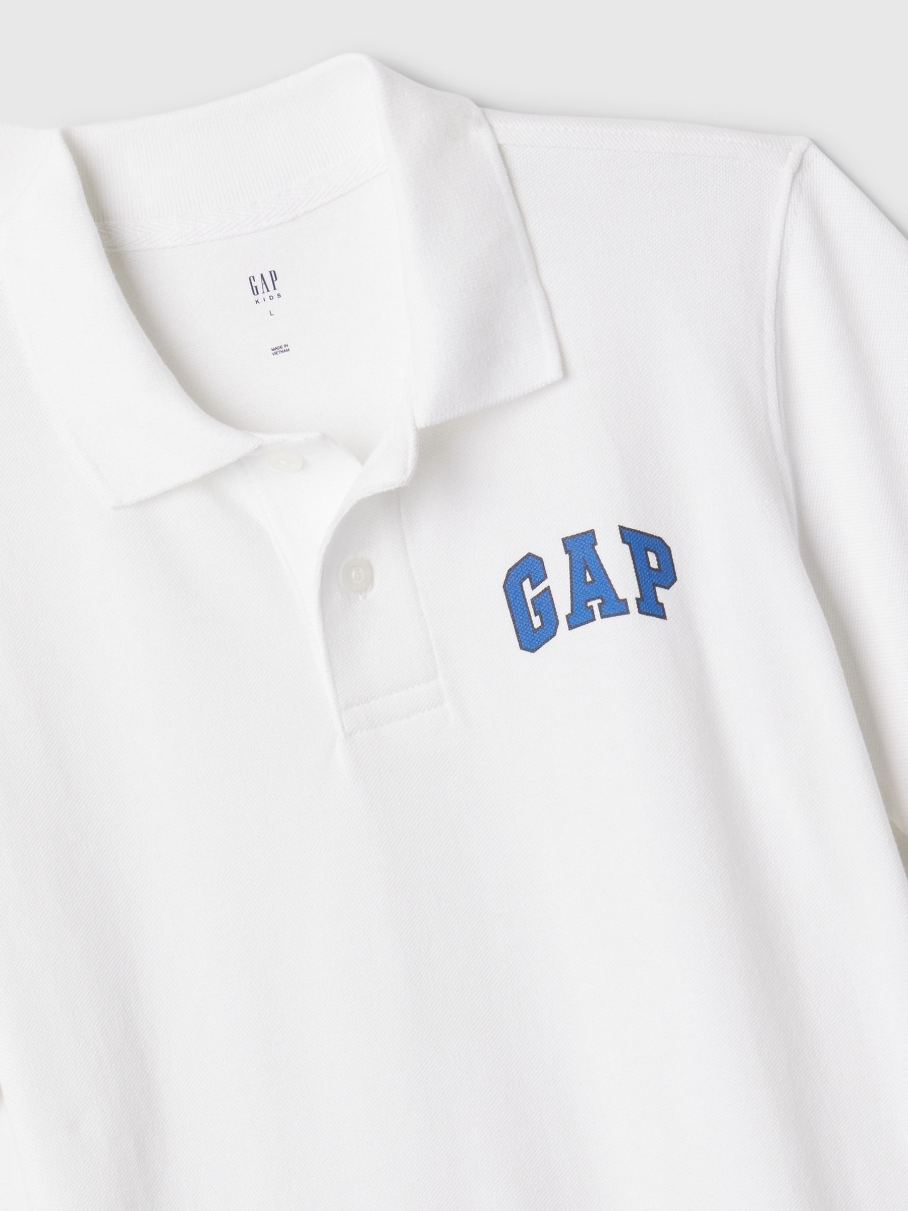 White Logo Short Sleeve Polo Shirt (4-13yrs) - Image 3 of 3