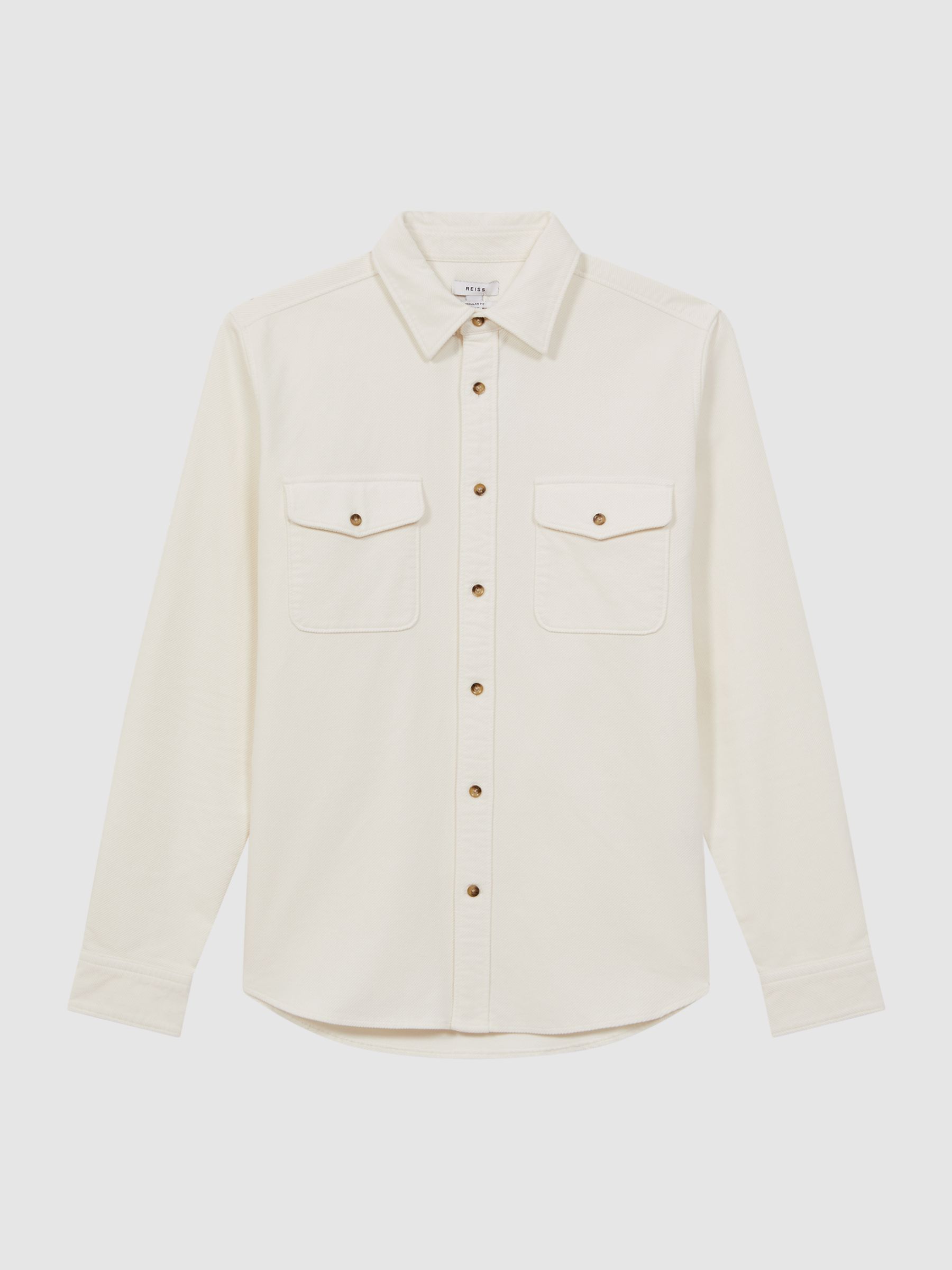 Corduroy Twin Pocket Overshirt in White - Image 2 of 4
