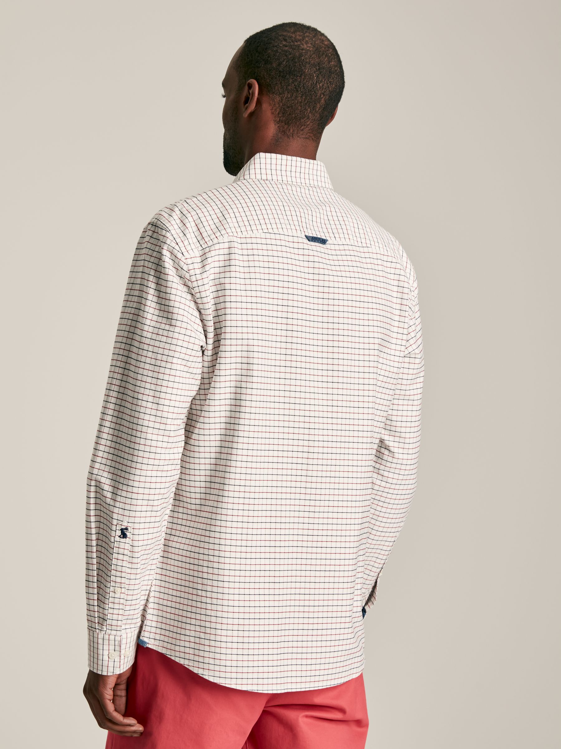 Welford Cream/Red Cotton Check Shirt - Image 3 of 7