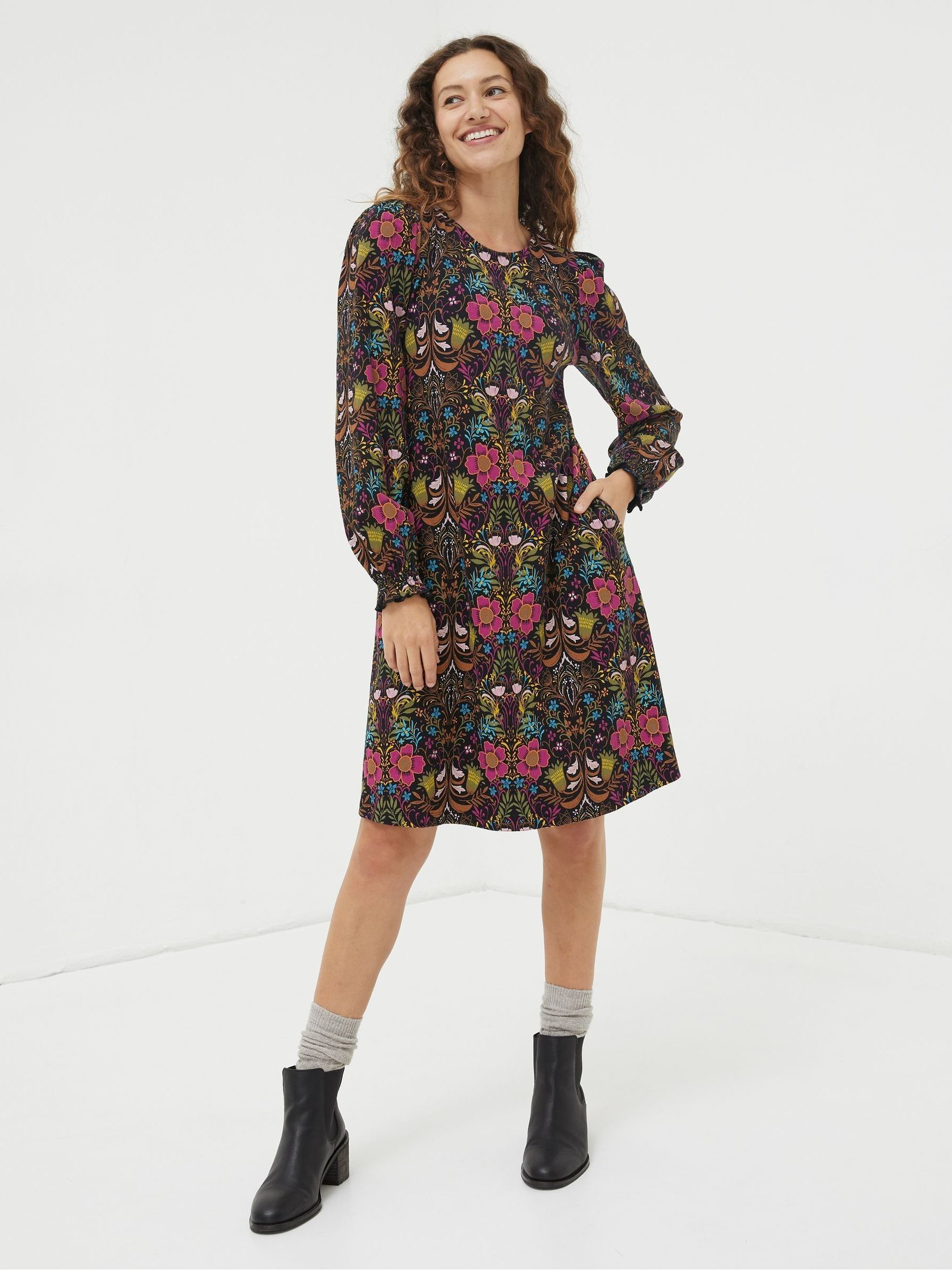 Black Kareen Art Floral Dress - Image 1 of 5