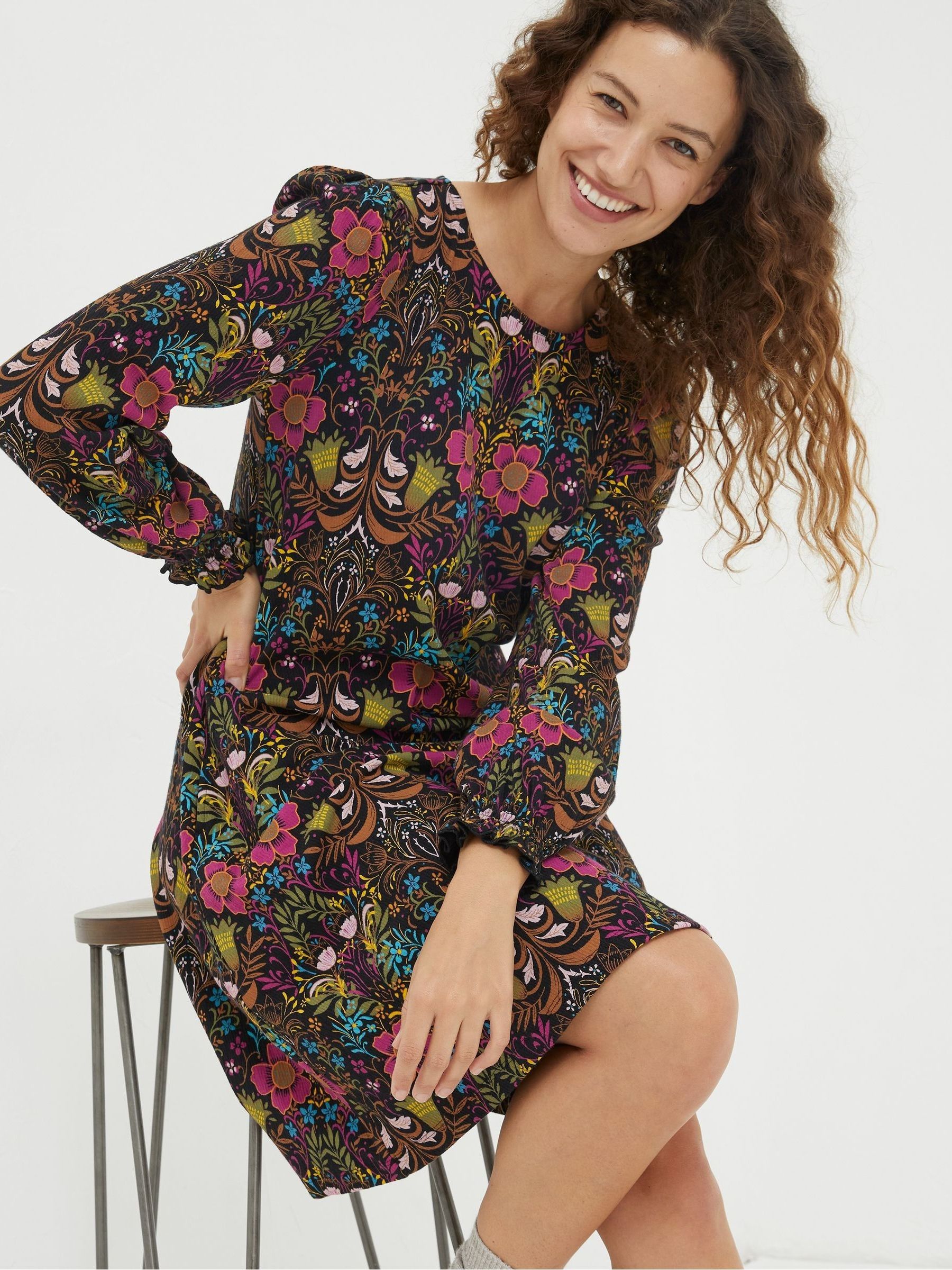 Black Kareen Art Floral Dress - Image 3 of 5