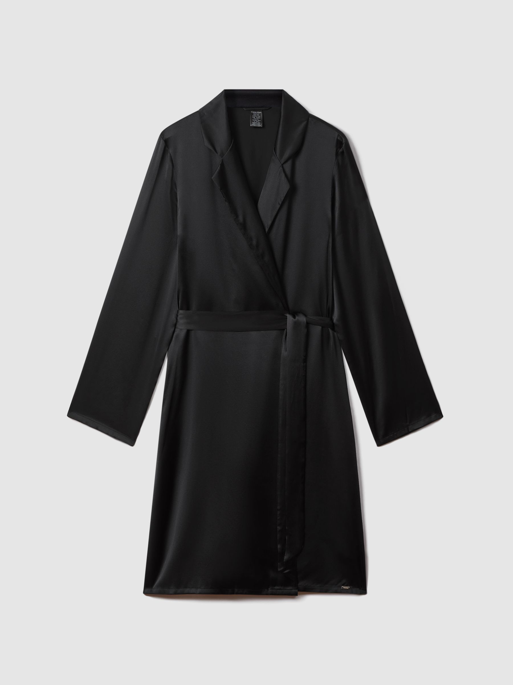 Calvin Klein Silk Robe in Black - Image 2 of 4