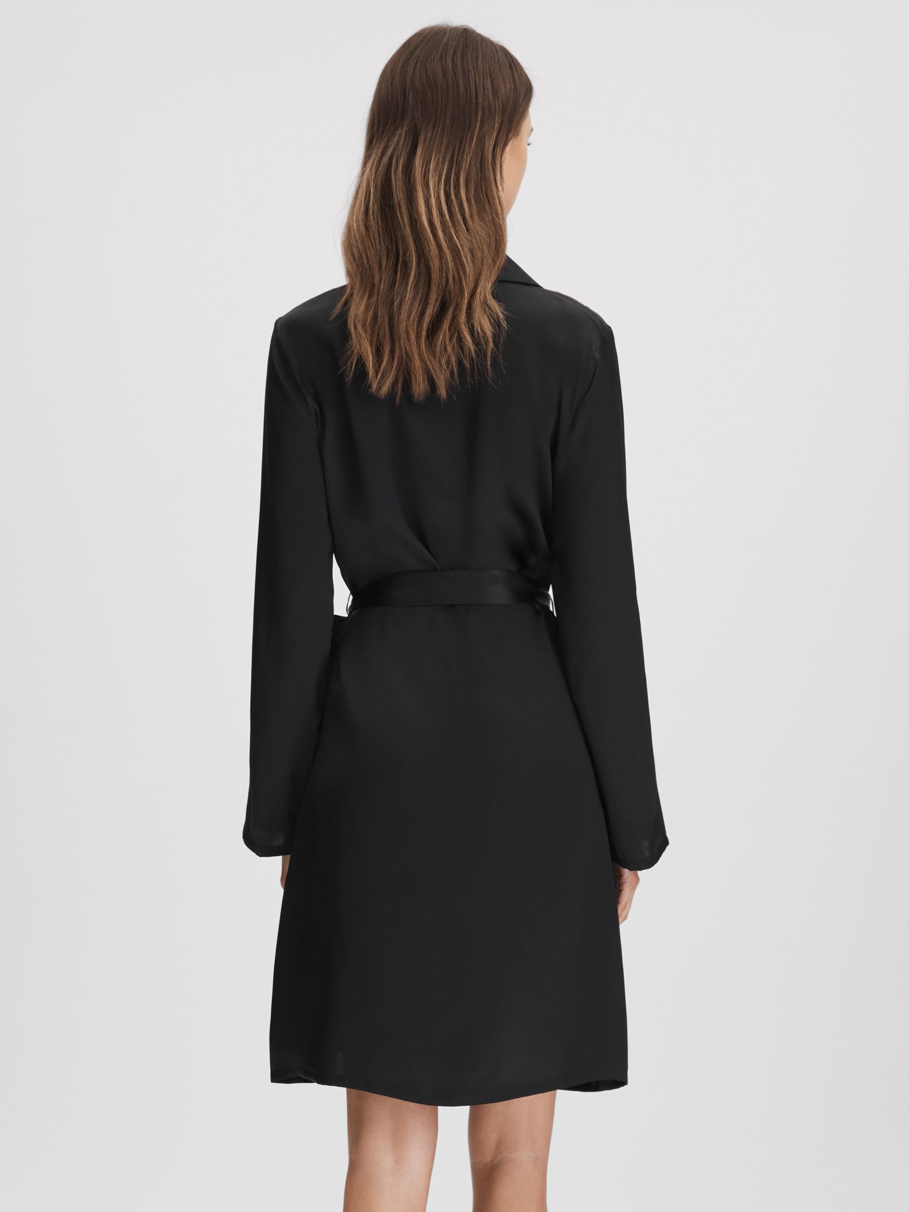 Calvin Klein Silk Robe in Black - Image 4 of 4