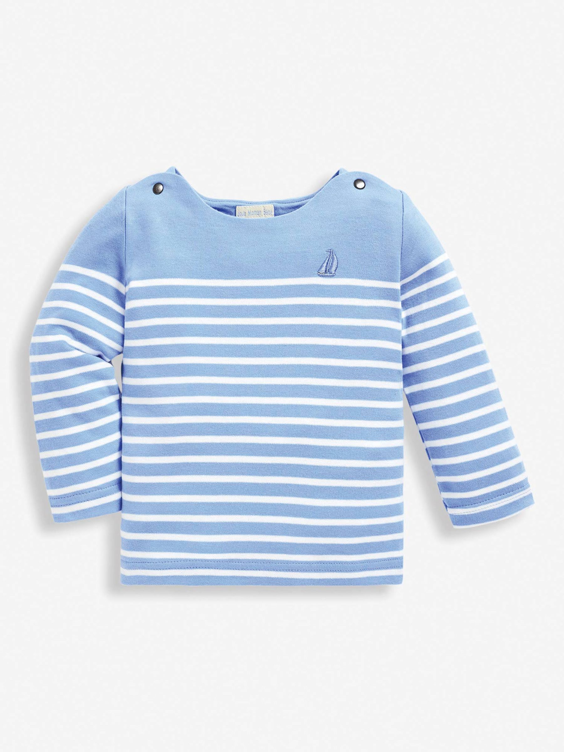 Blue Long Sleeved Breton Top - Image 1 of 1