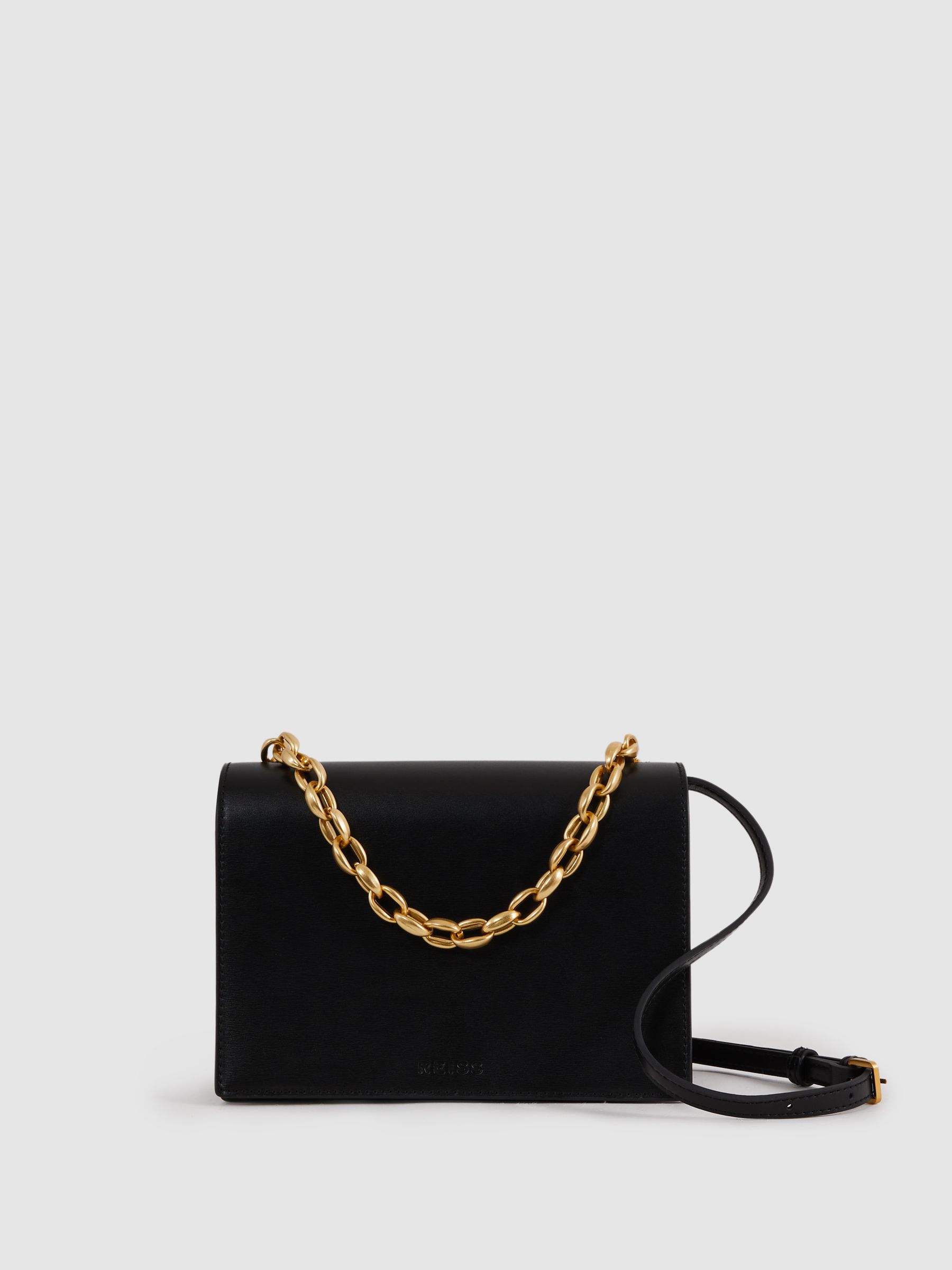 Leather Chain Handbag in Black - Image 3 of 7
