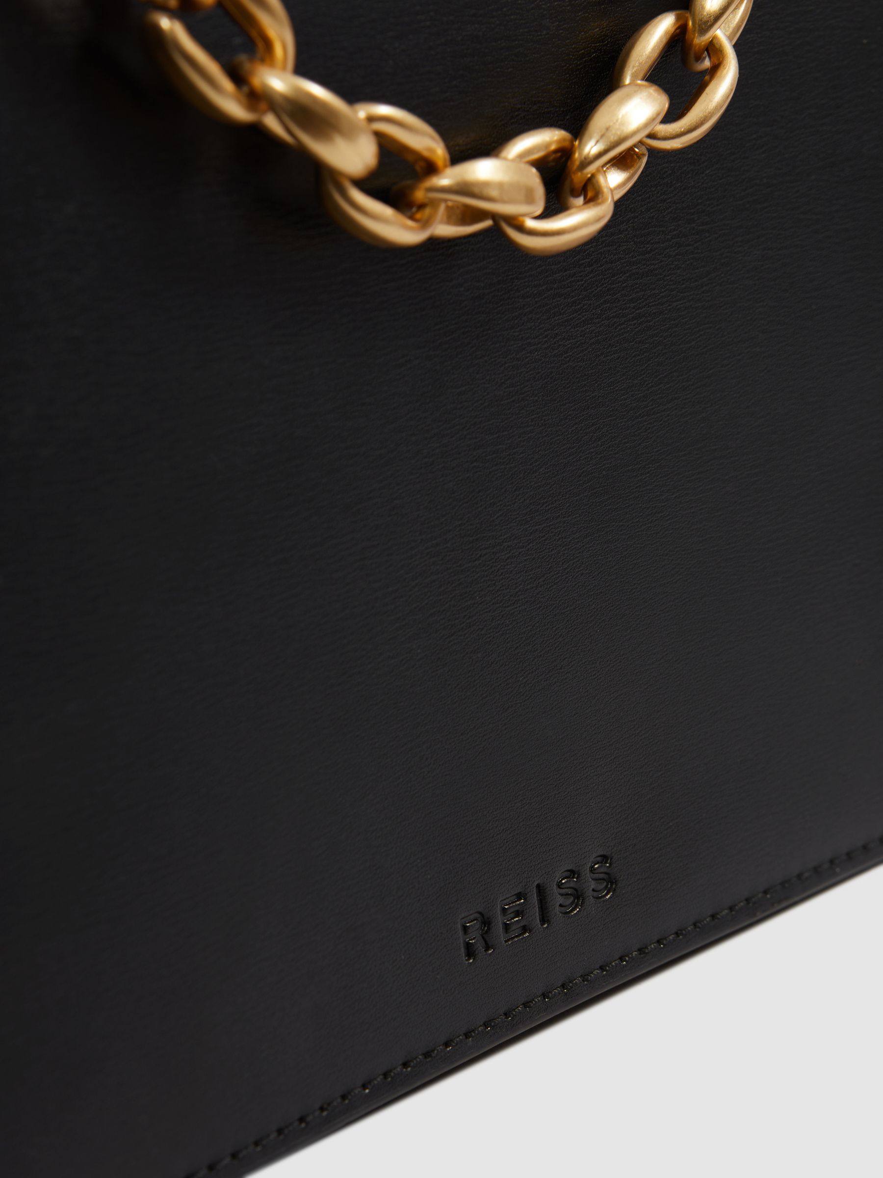 Leather Chain Handbag in Black - Image 6 of 7