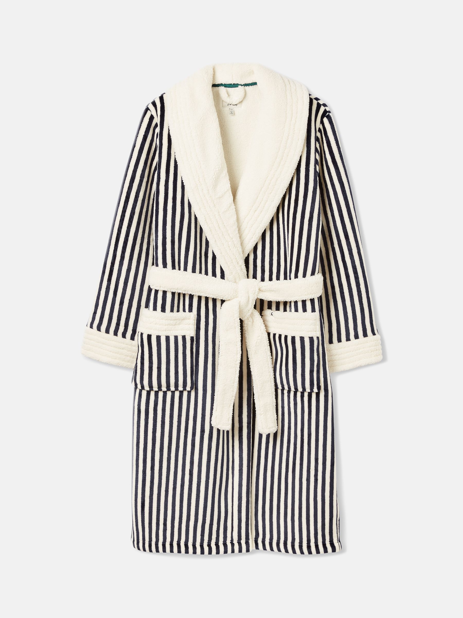 Matilda Navy & White Fleece Lined Dressing Gown - Image 7 of 7