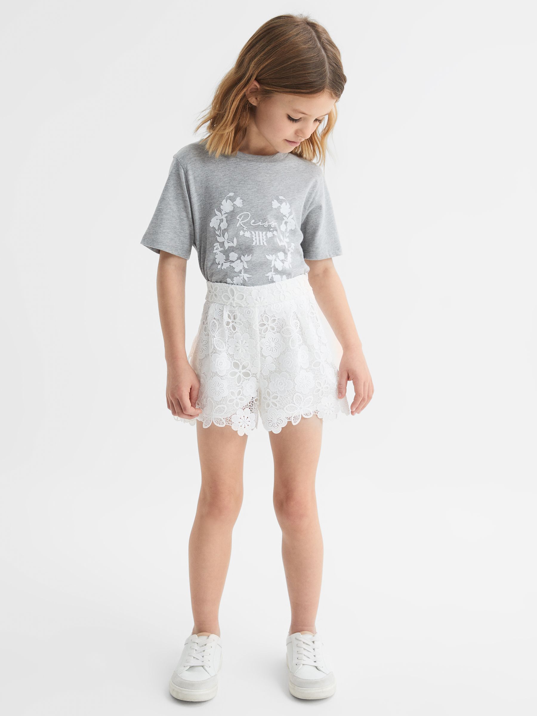 4-9 yrs Motif Crew Neck T-Shirt in Grey Marl - Image 3 of 6