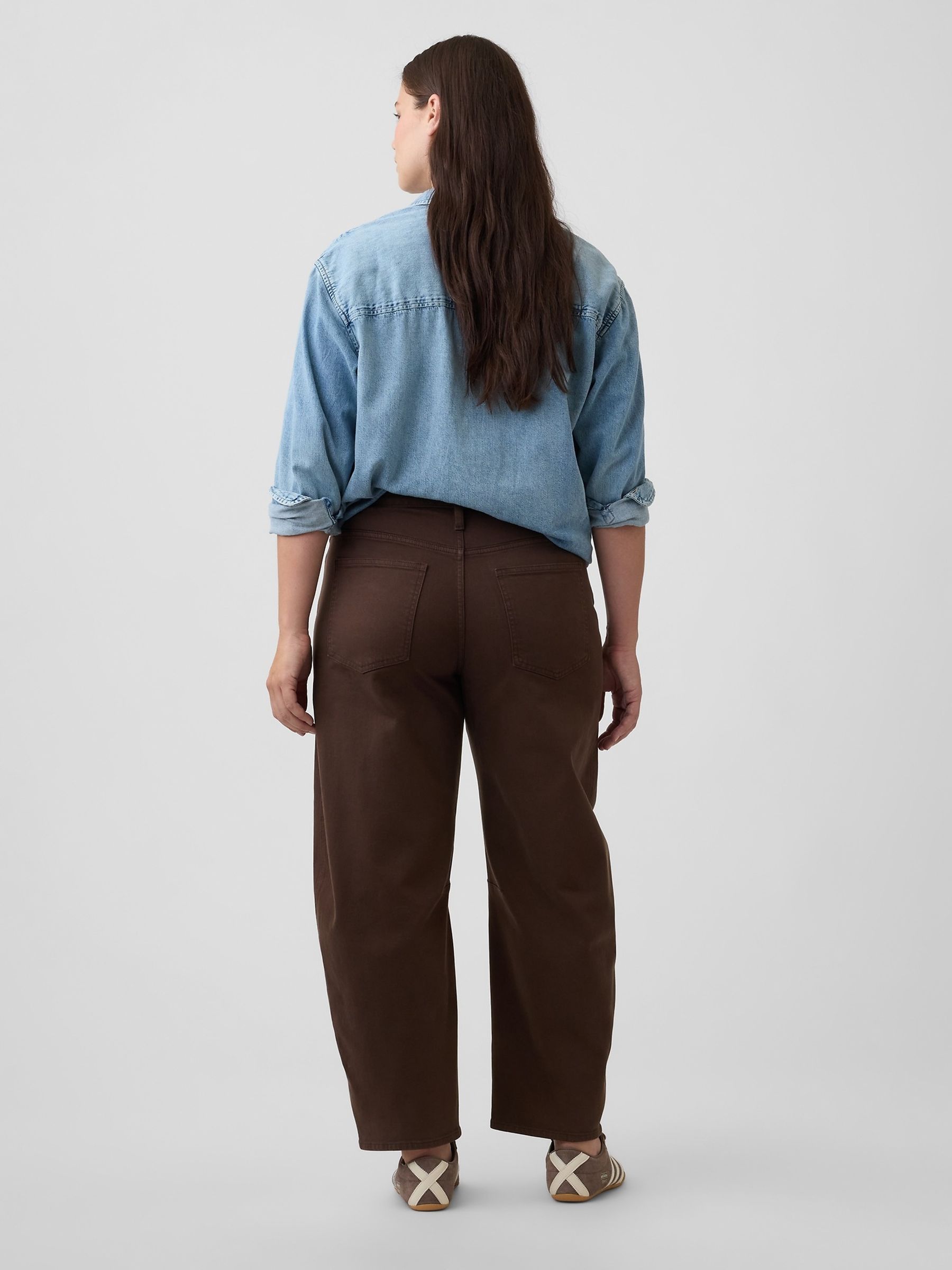 Brown High Waisted Barrel Jeans - Image 2 of 6