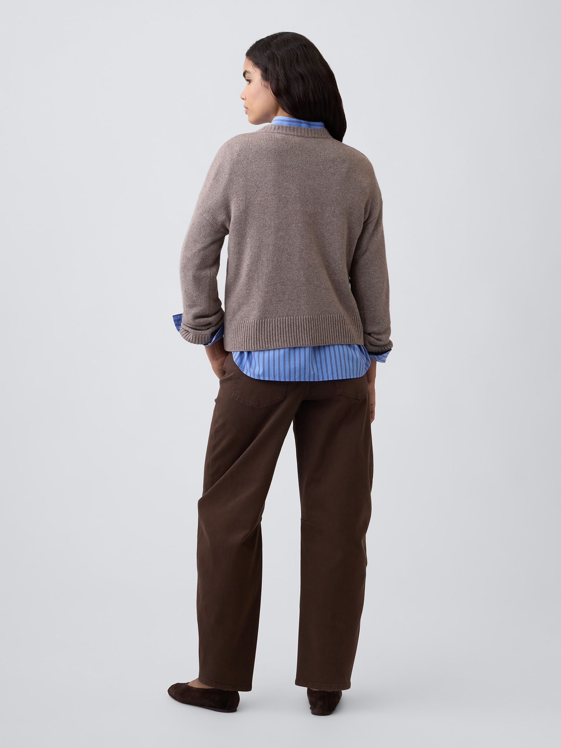 Brown High Waisted Barrel Jeans - Image 6 of 6