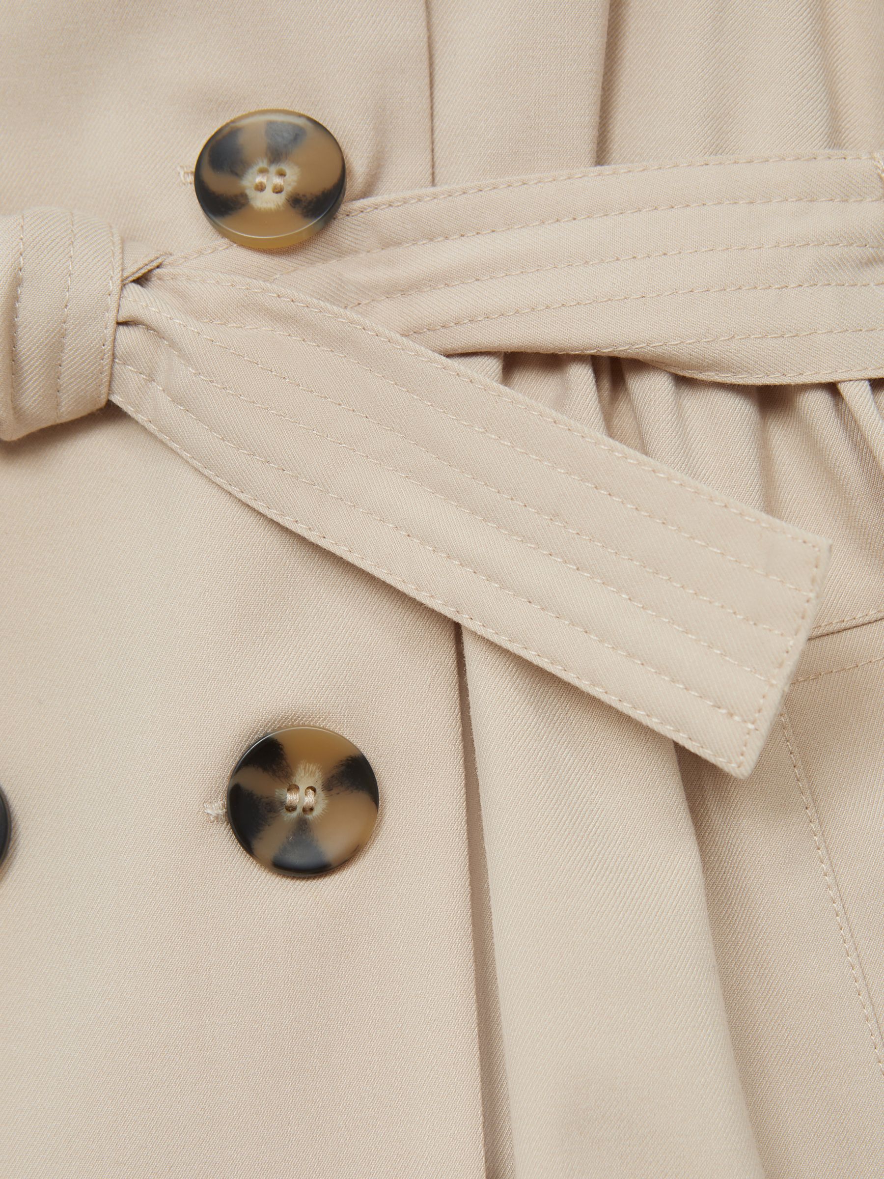 9-13 yrs Puff Sleeve Belted Dress in Camel - Image 6 of 6