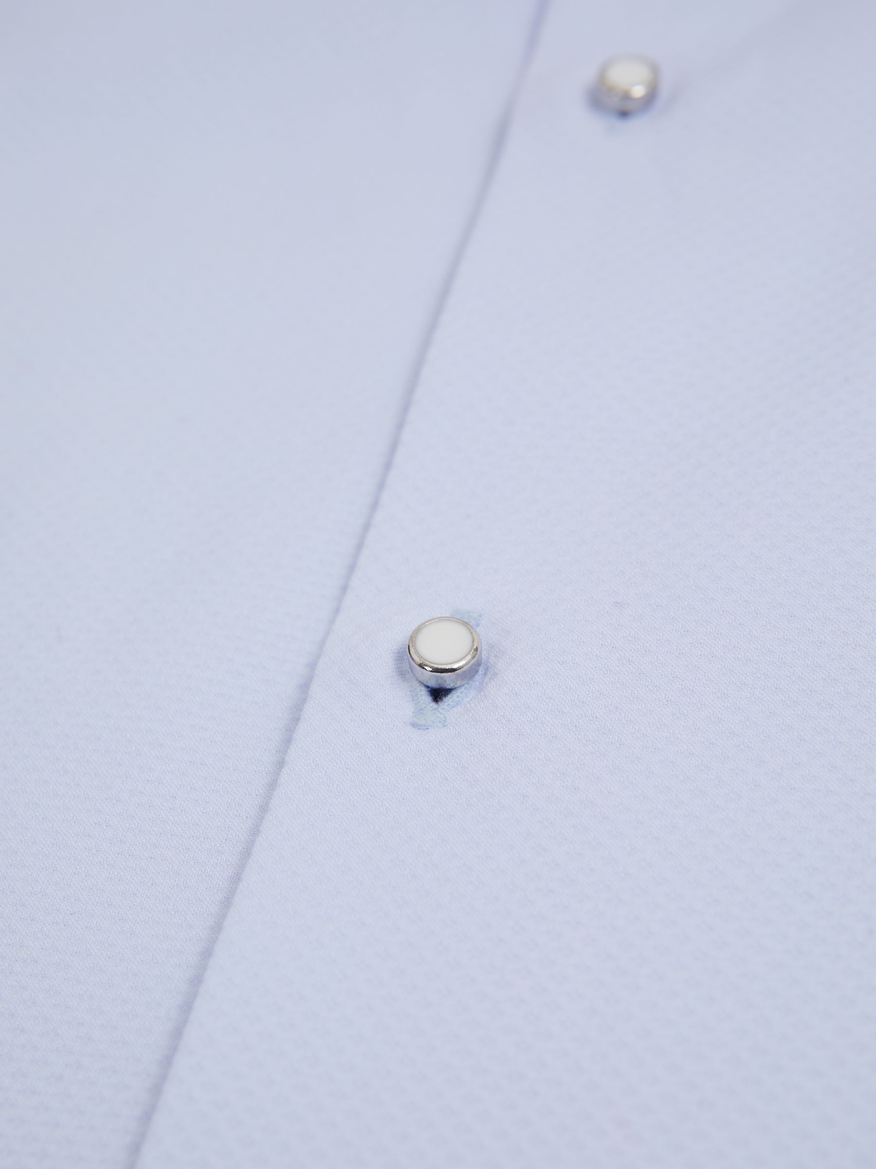 Slim Fit Double Cuff Tuxedo Shirt in Soft Blue - Image 8 of 8