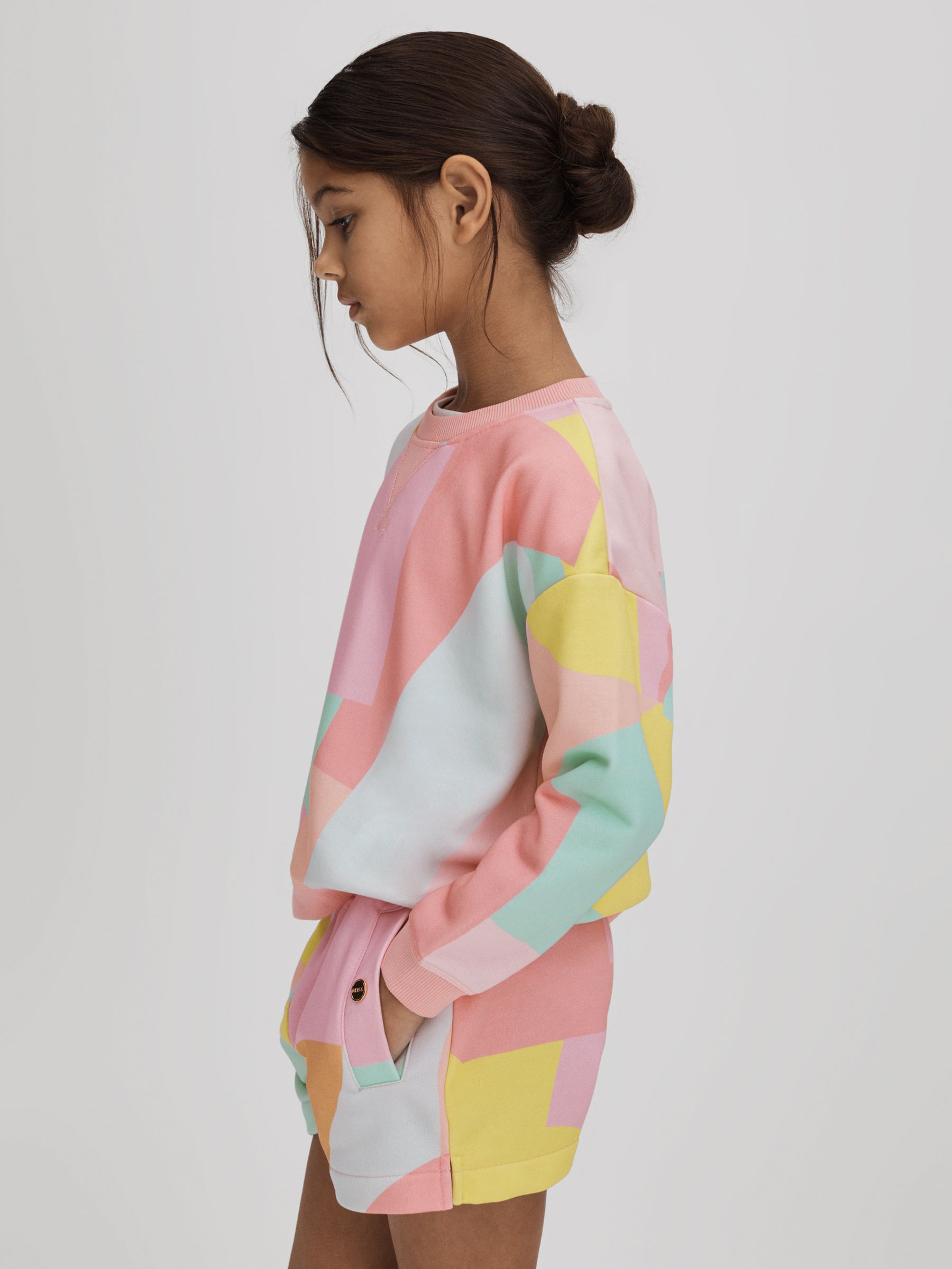 Teen Crew Neck Jumper and Shorts Set in Multi - Image 1 of 8