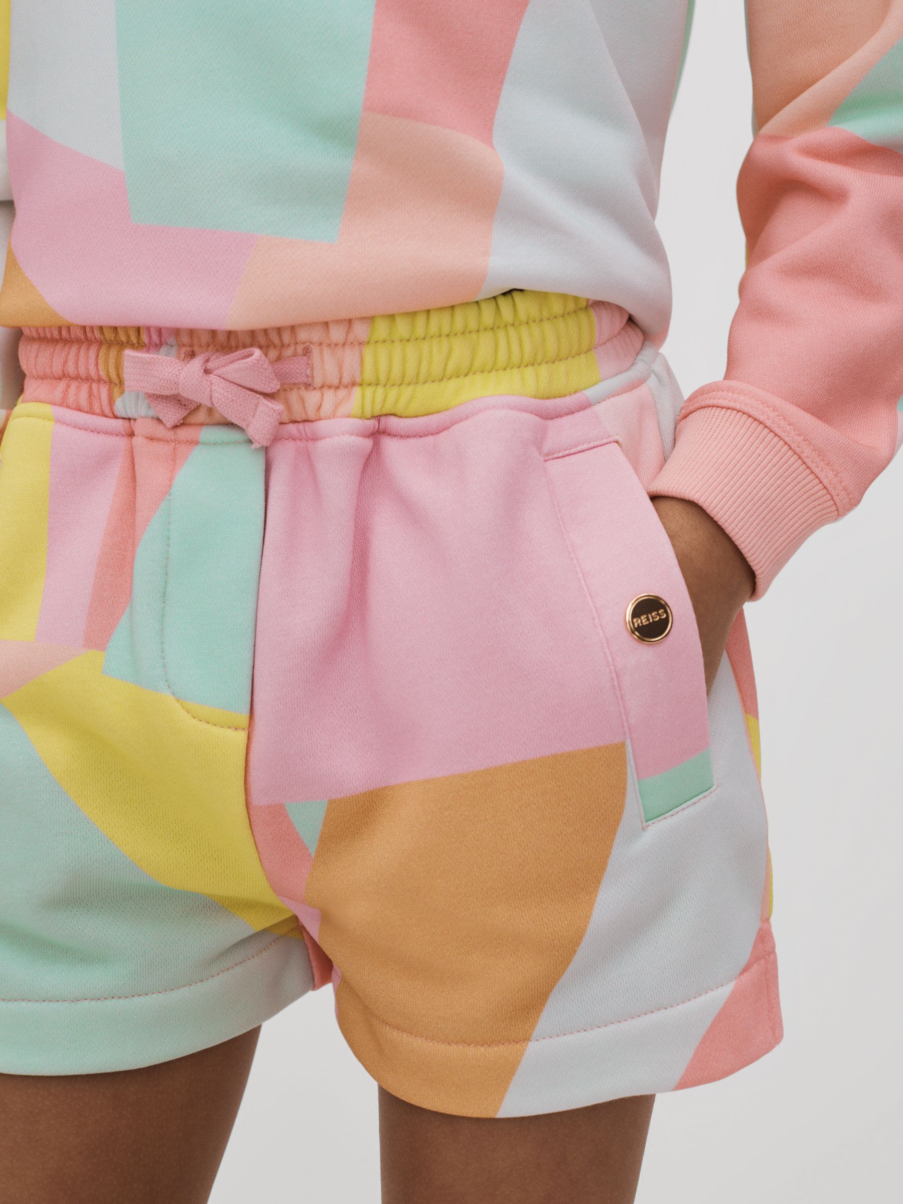 Senior Crew Neck Jumper and Shorts Set in Multi - Image 4 of 8