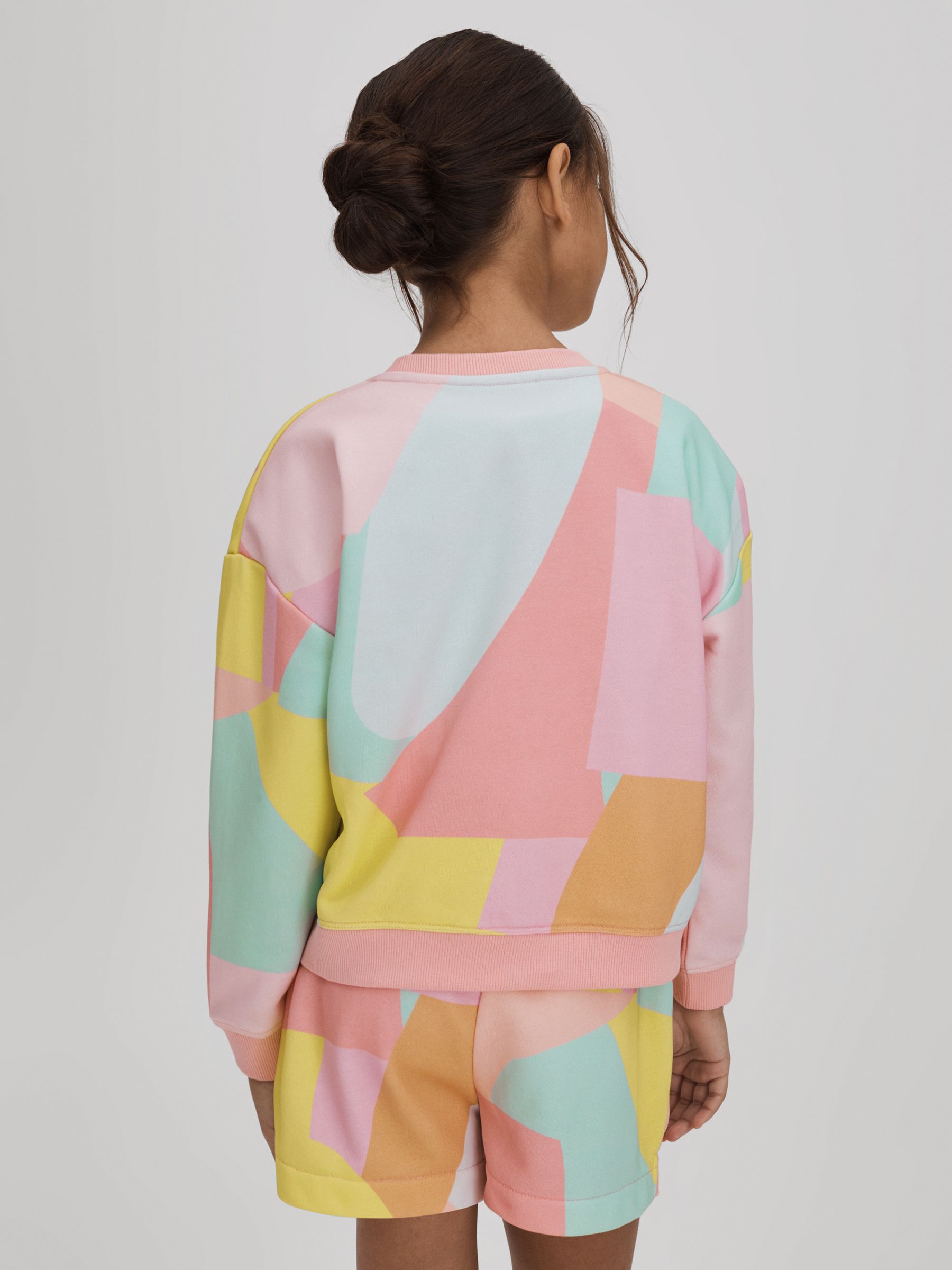 Senior Crew Neck Jumper and Shorts Set in Multi - Image 6 of 8