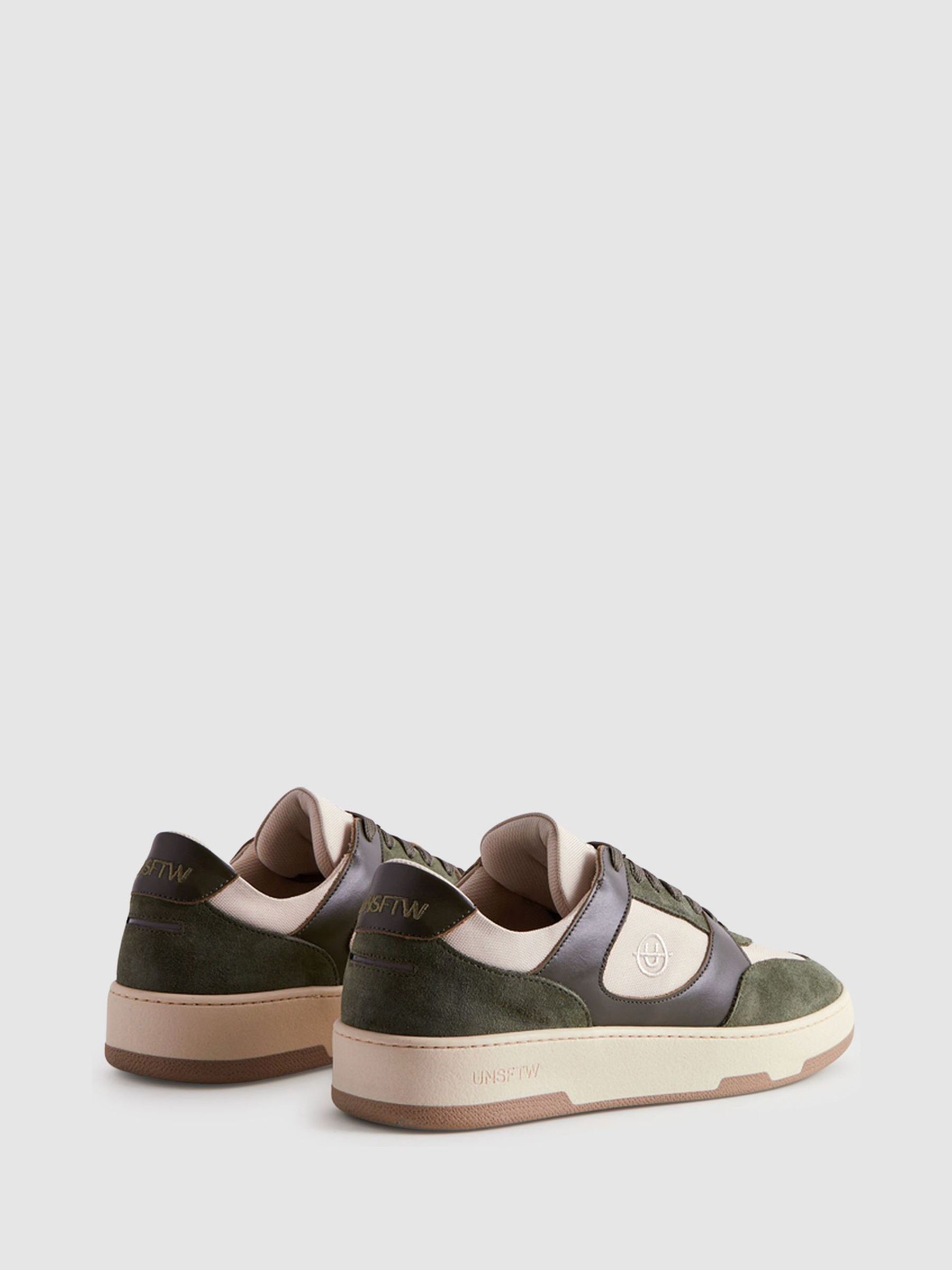Unseen Leather Suede Noirmont Trainers in Khaki/Taupe - Bild 4 av 5