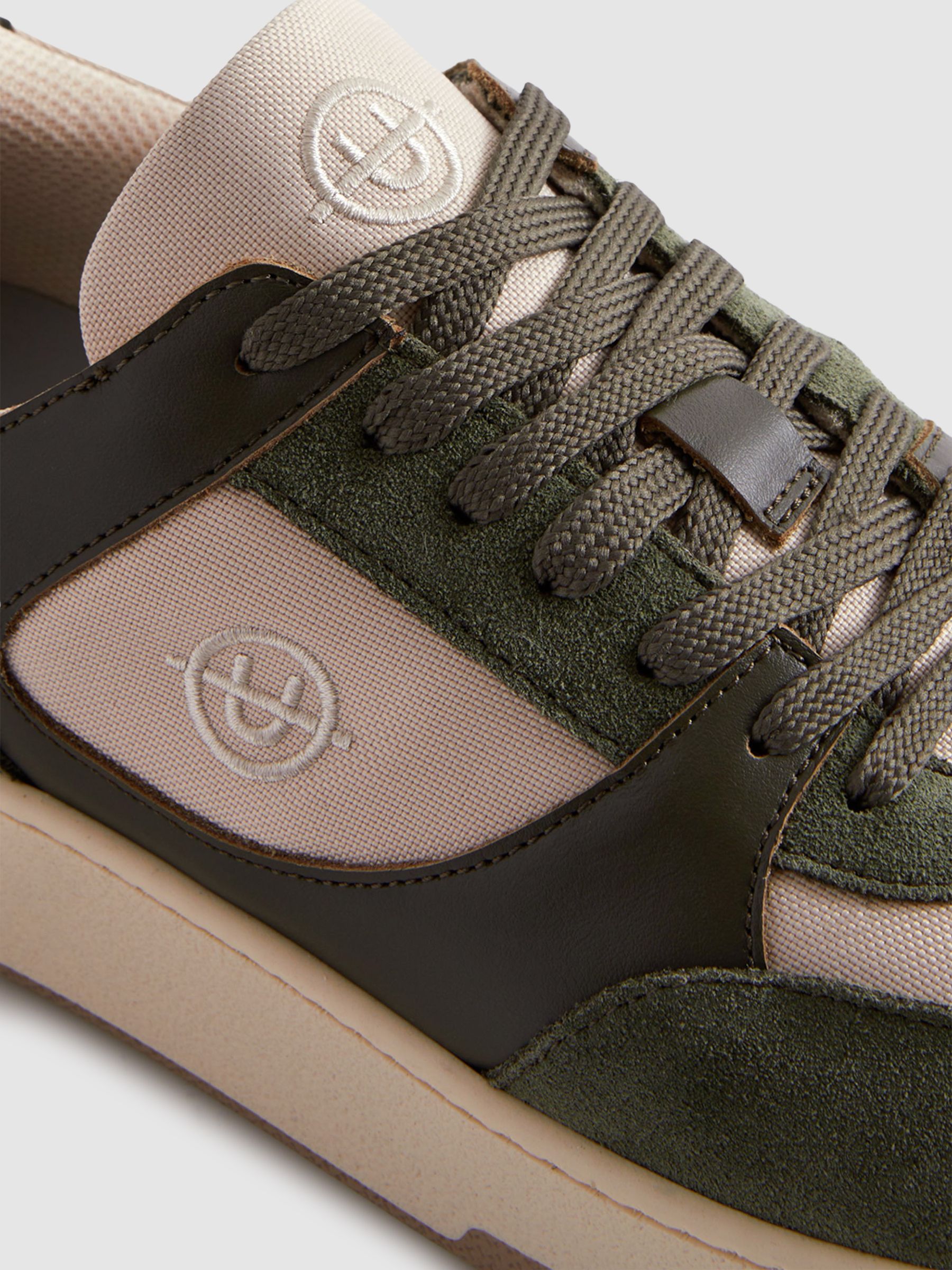 Unseen Leather Suede Noirmont Trainers in Khaki/Taupe - Bild 5 av 5