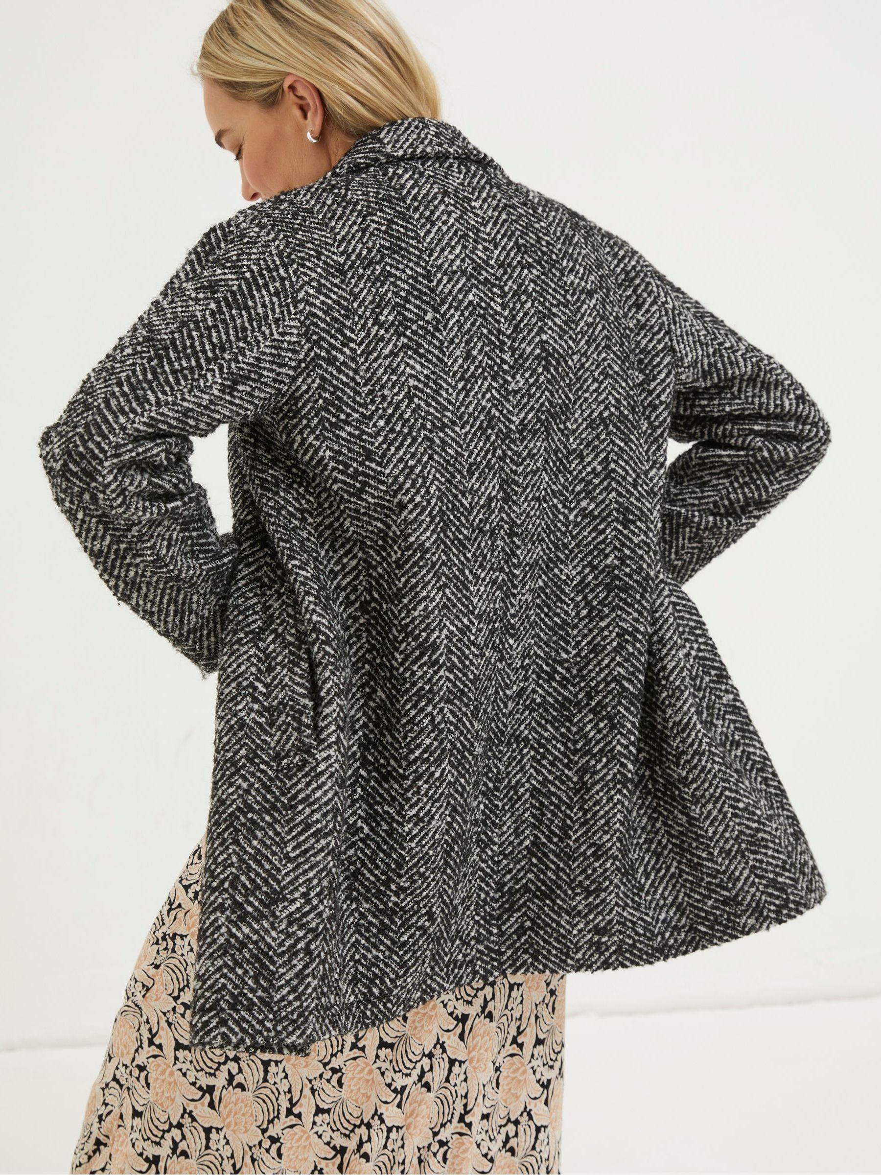 Black Marin Wool Blend Coat - Image 2 of 5