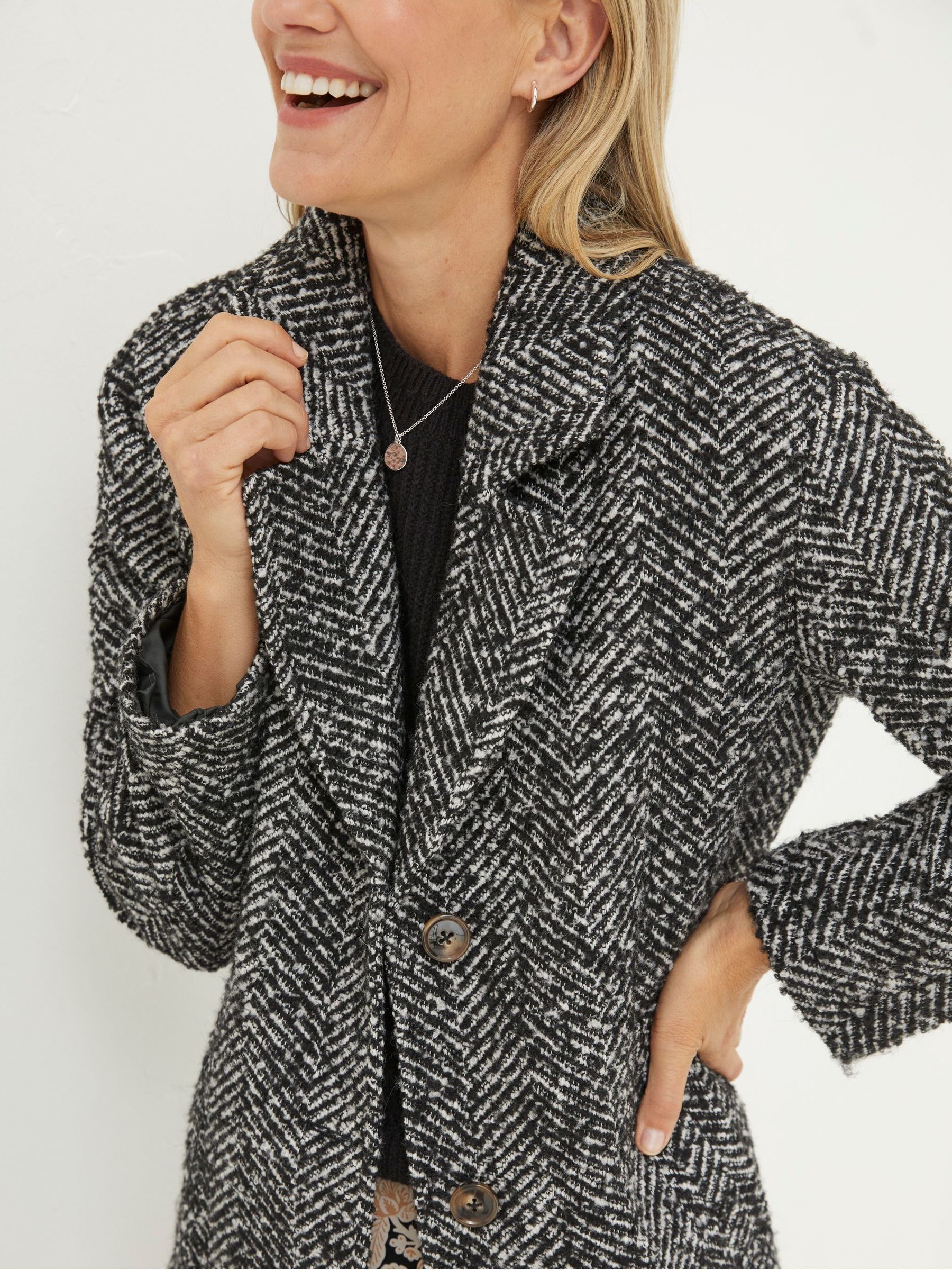 Black Marin Wool Blend Coat - Image 3 of 5