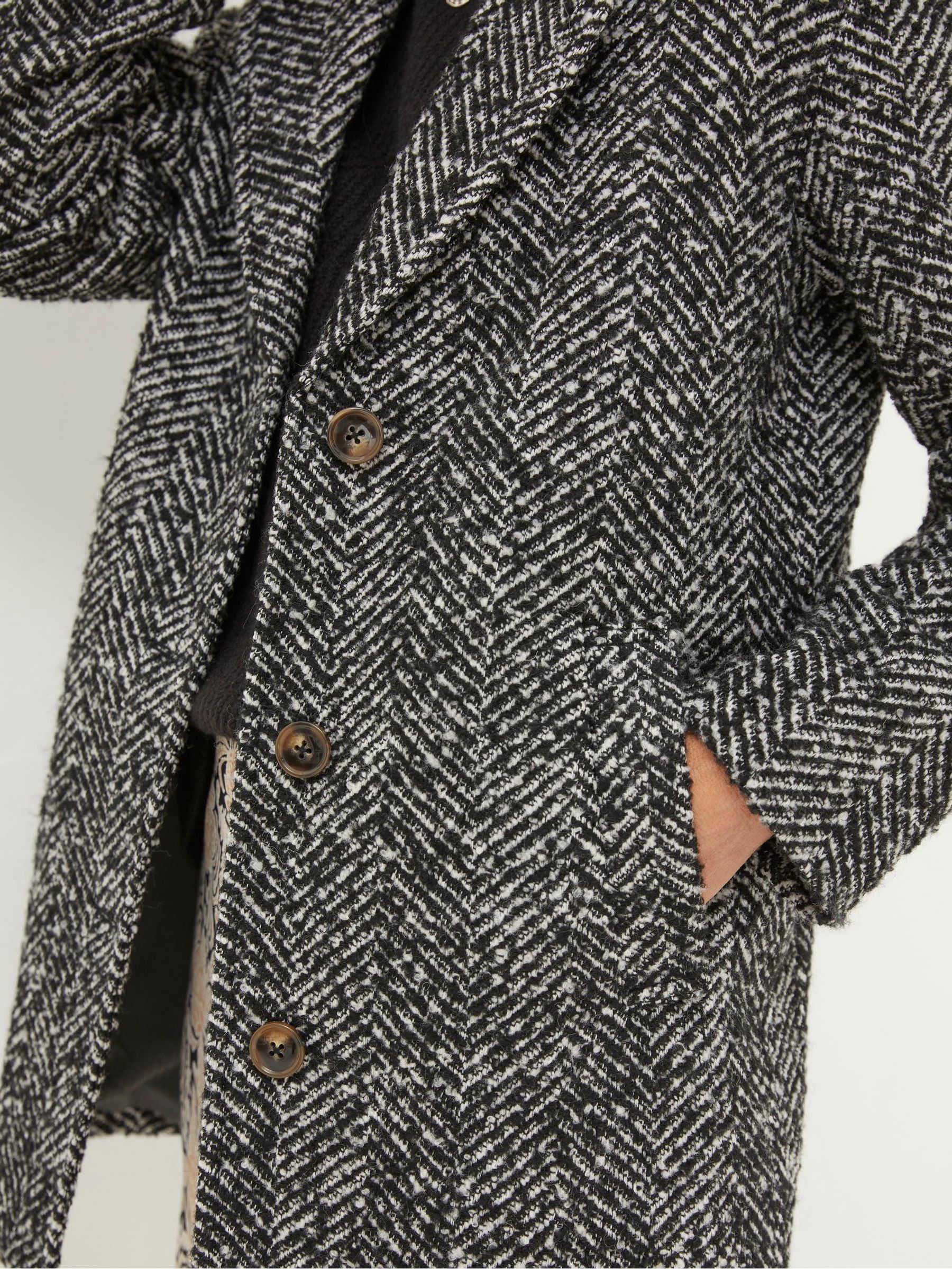 Black Marin Wool Blend Coat - Image 4 of 5