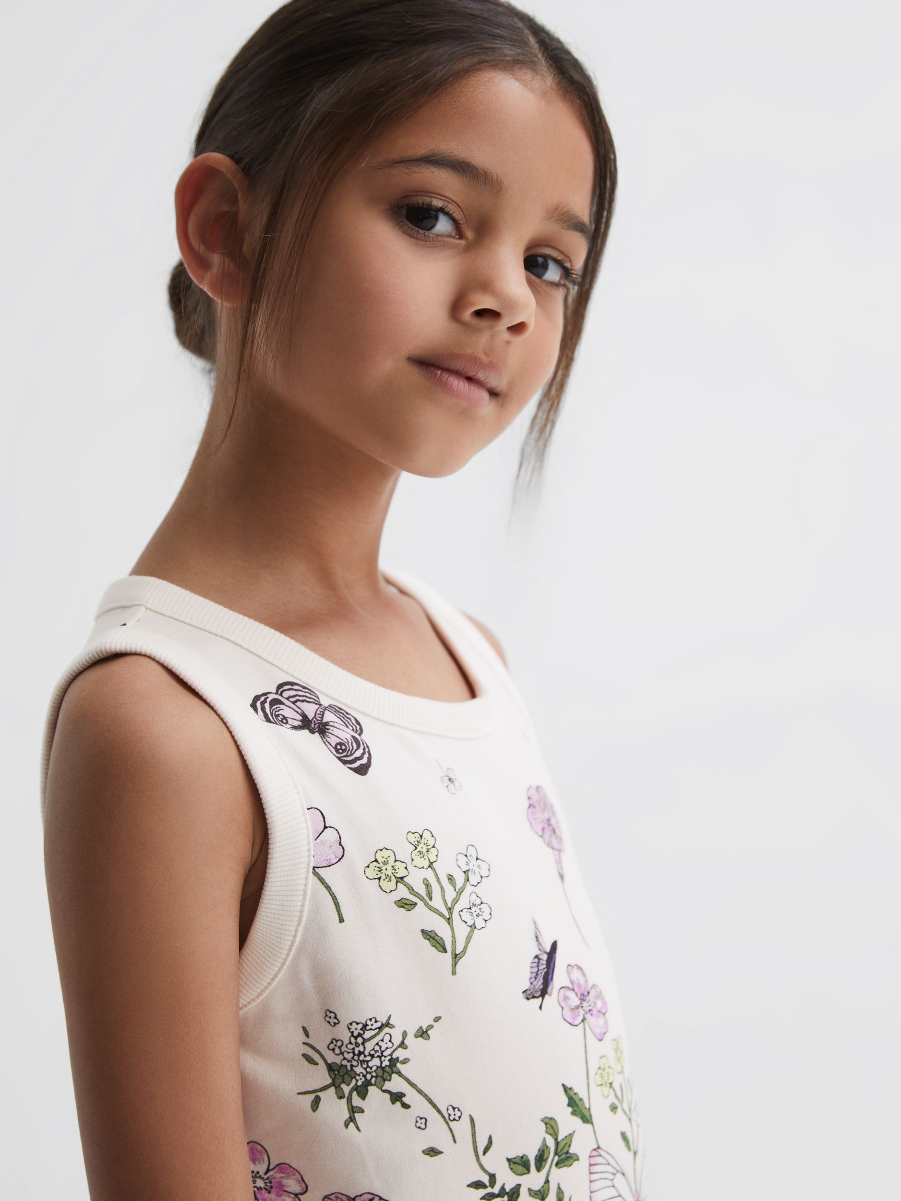 9-12 yrs Floral Drawstring Waist Dress in Pink Print - Image 3 of 6