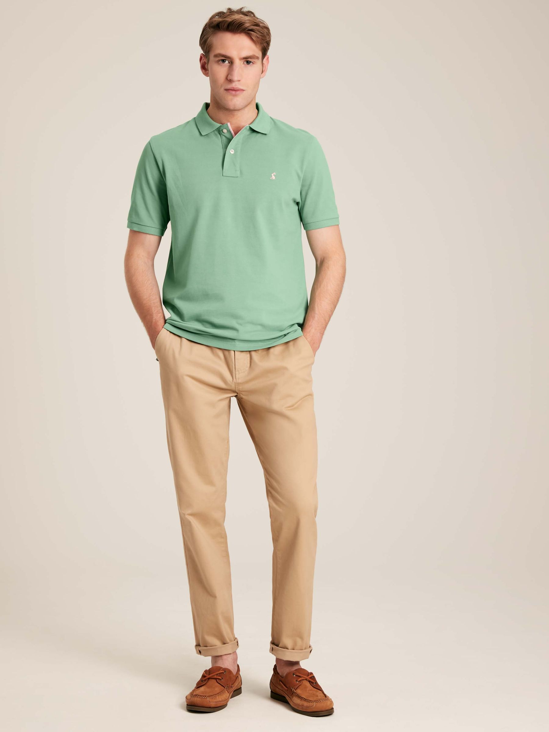Woody Light Green Regular Fit Cotton Pique Polo Shirt - Image 3 of 6