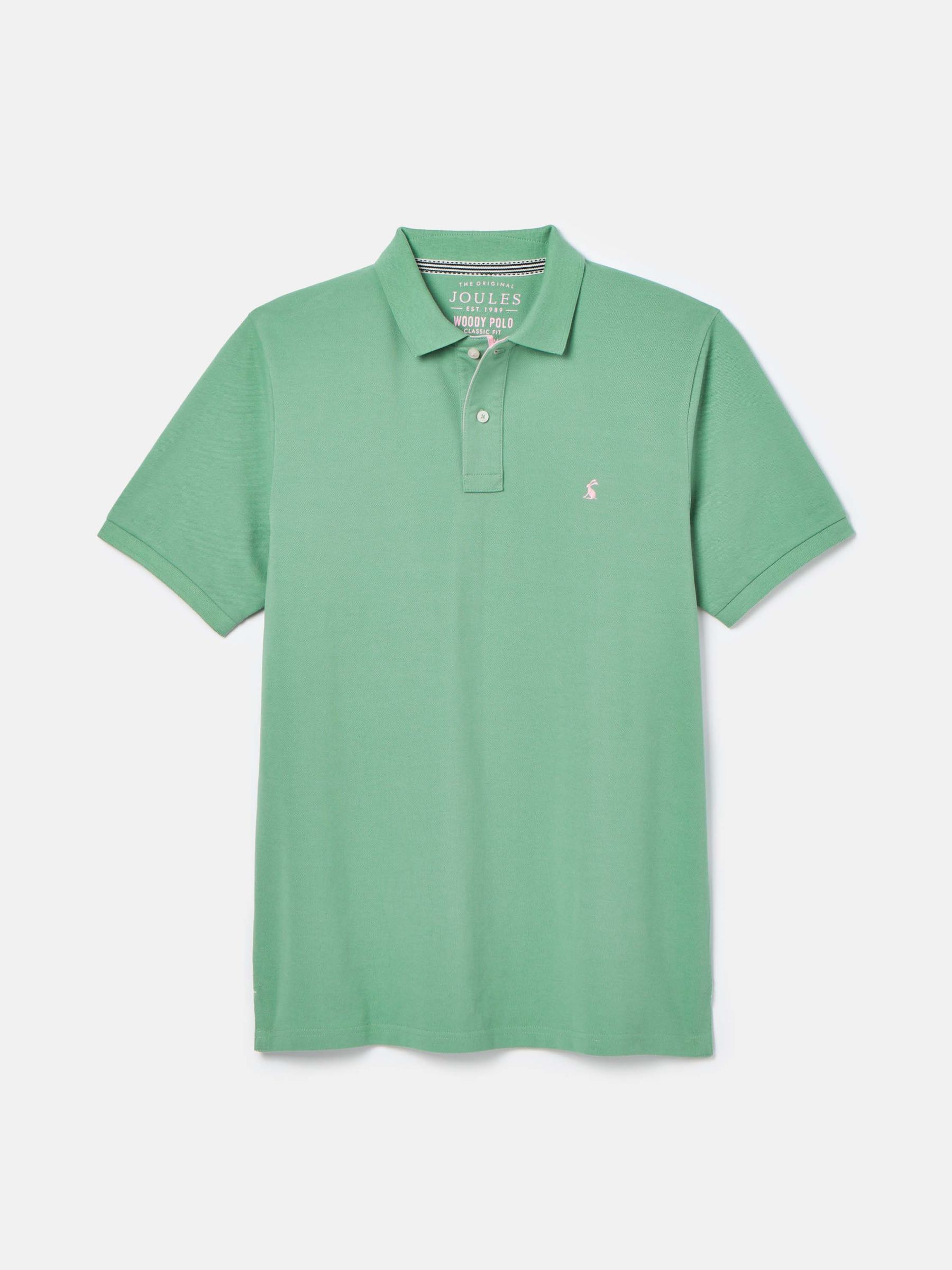 Woody Light Green Regular Fit Cotton Pique Polo Shirt - Image 6 of 6