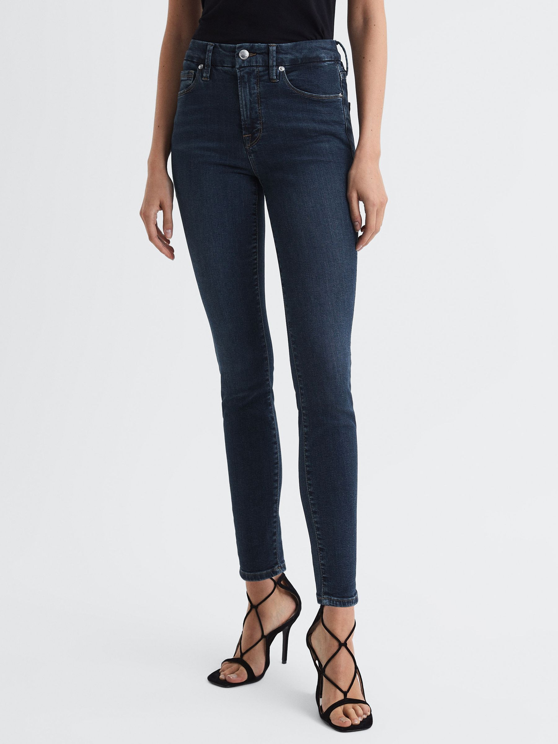 Good American Skinny Jeans in Dark Blue - Image 3 of 6