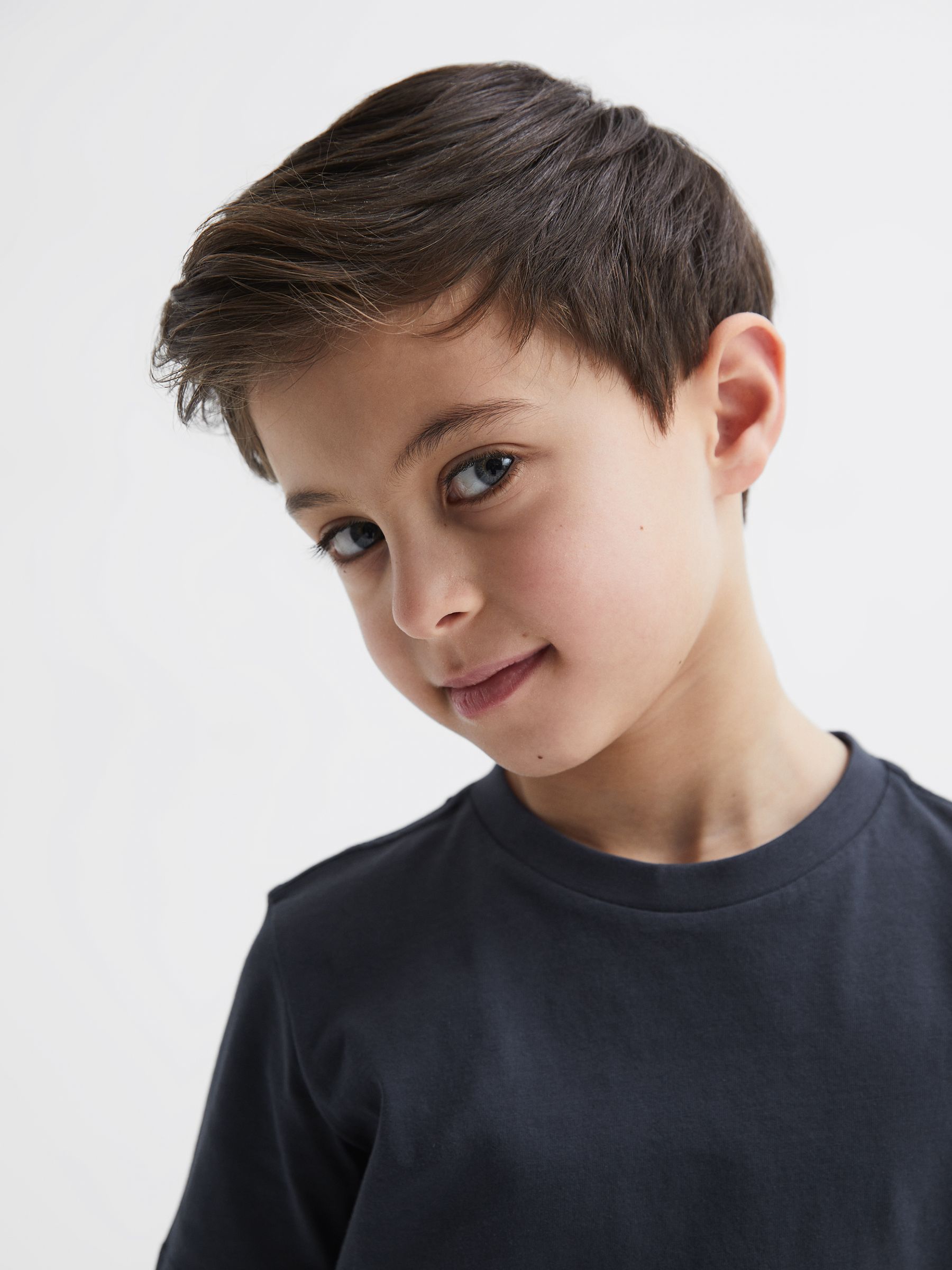 Junior Crew Neck T-Shirt in Airforce Blue - Image 1 of 8