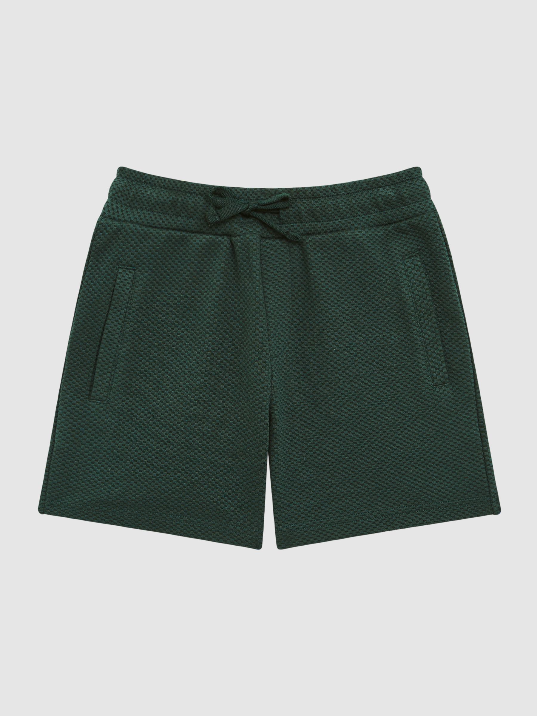 Junior Slim Fit Textured Drawstring Shorts in Green Smoke - Image 2 of 5 Junior Slim Fit Textured Drawstring Shorts in Green Smoke - Image 2 of 5