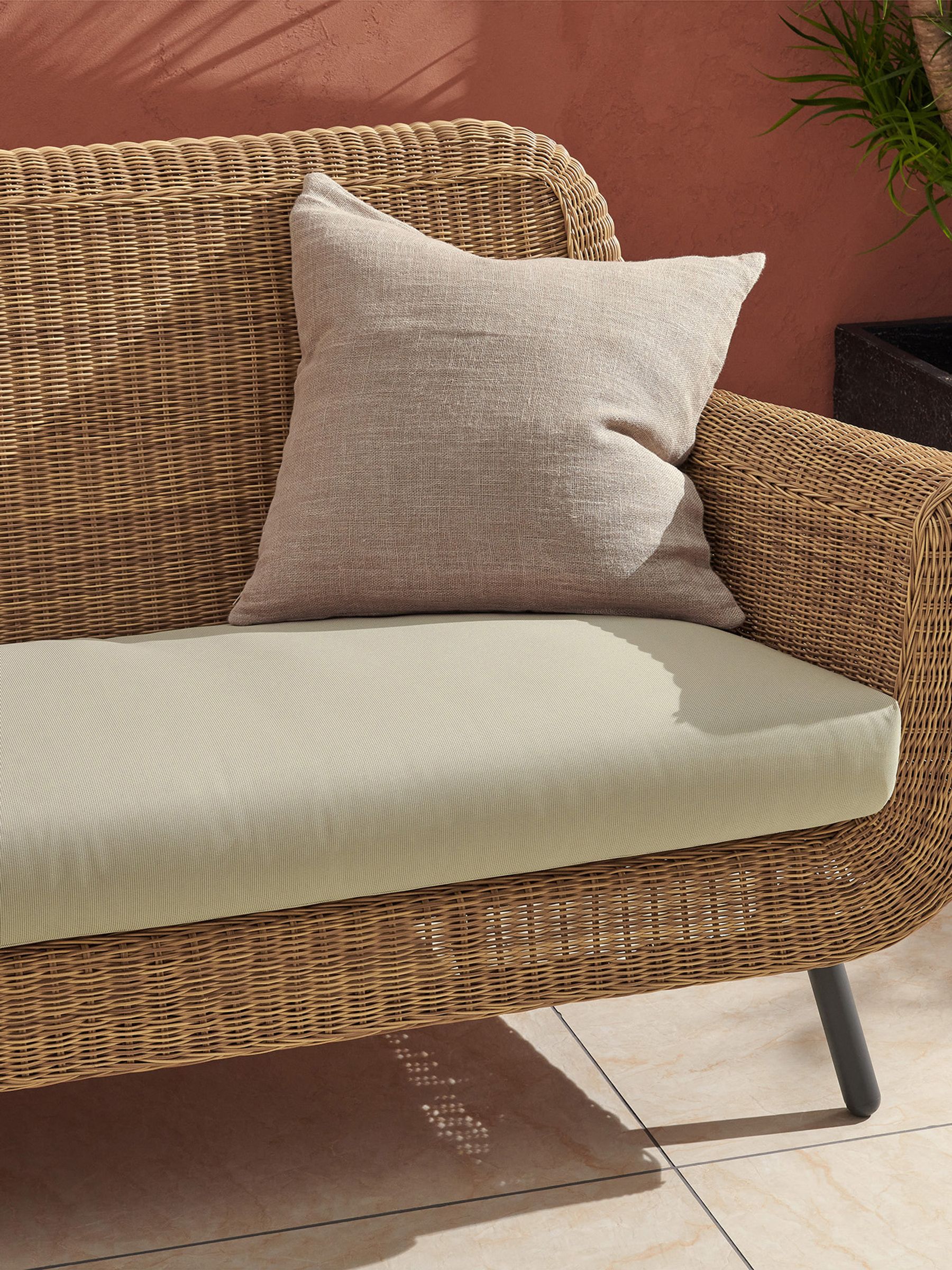 Jonah Garden Poly Rattan Lounge Set in Natural - Image 4 of 8