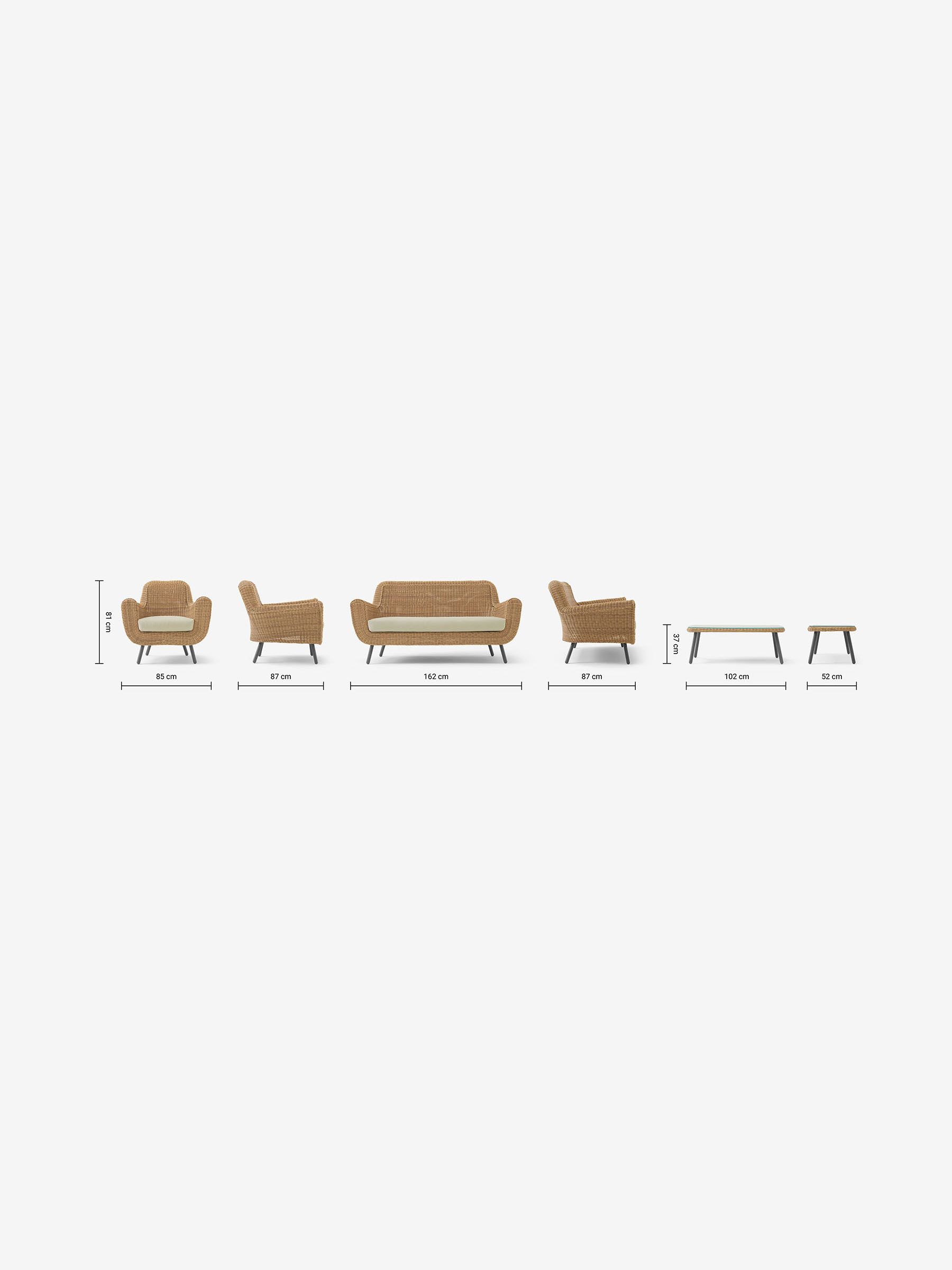 Jonah Garden Poly Rattan Lounge Set in Natural - Image 8 of 8