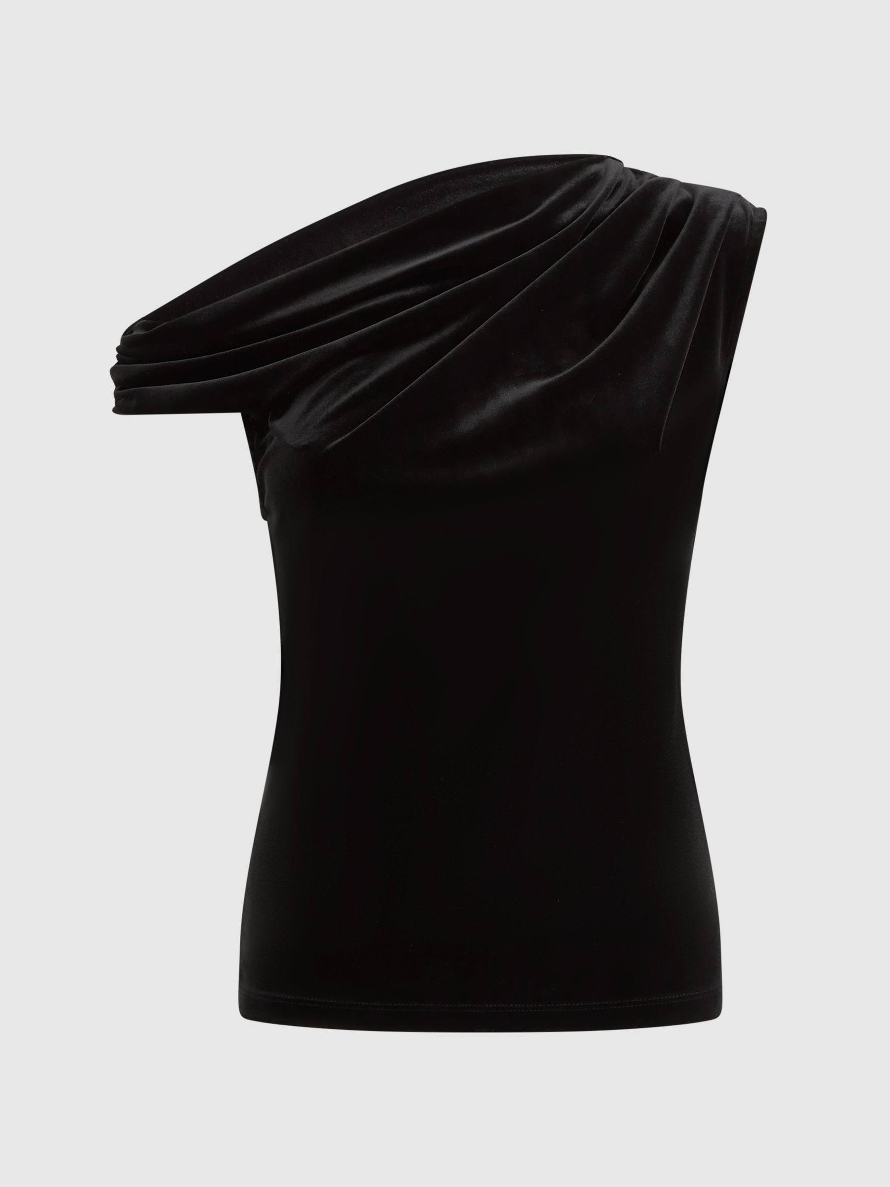 Velvet Off-The-Shoulder Top in Black - Image 2 of 5