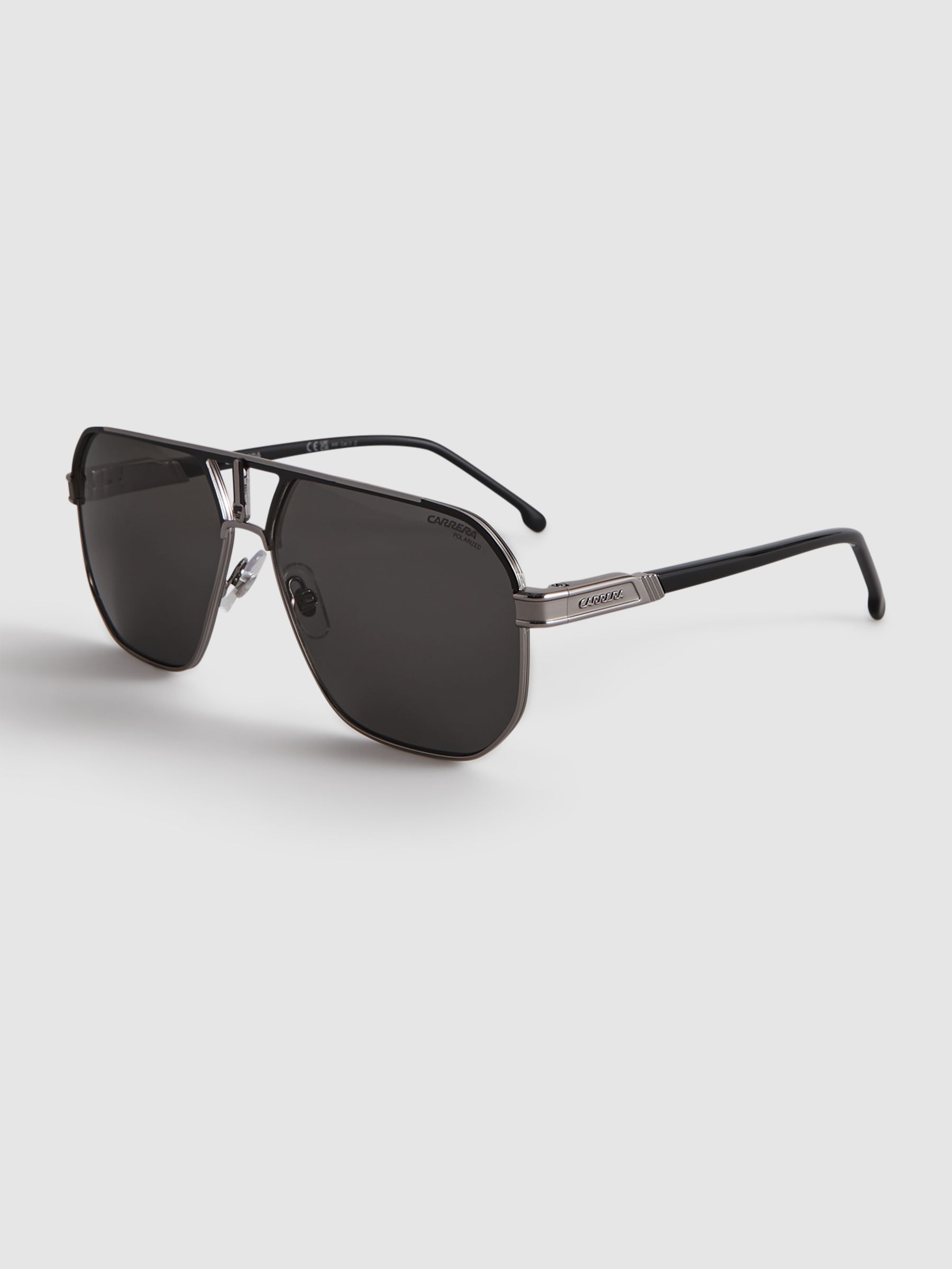 Carrera Eyewear Polarised Rectangular Sunglasses in Black - Image 3 of 4