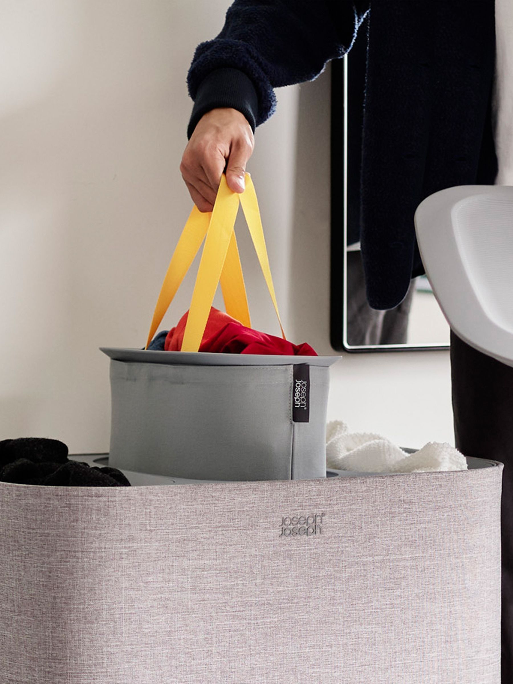 Joseph Joseph Grey Tota Trio 90L Laundry Separation Basket - Image 4 of 7