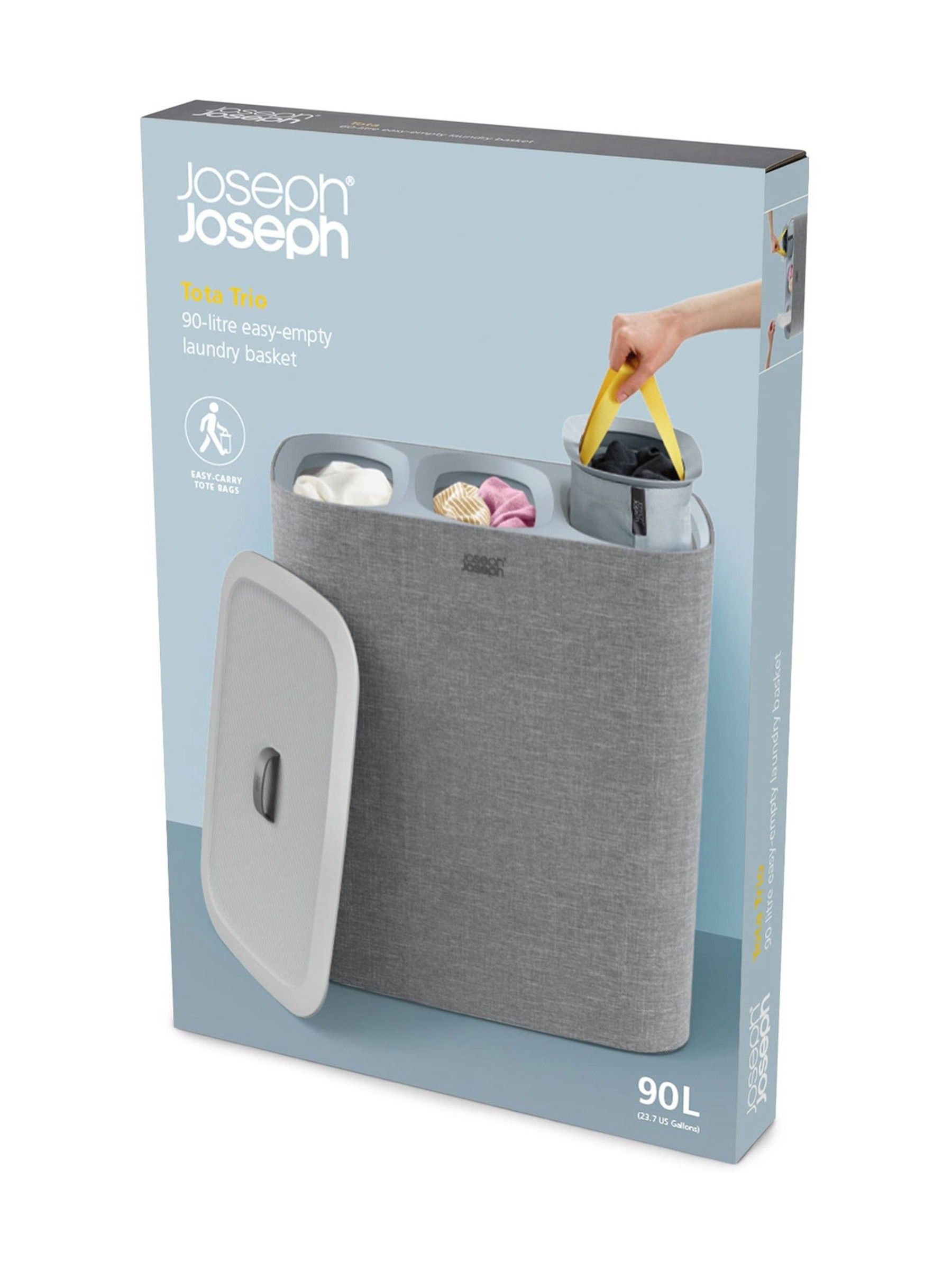 Joseph Joseph Grey Tota Trio 90L Laundry Separation Basket - Image 7 of 7