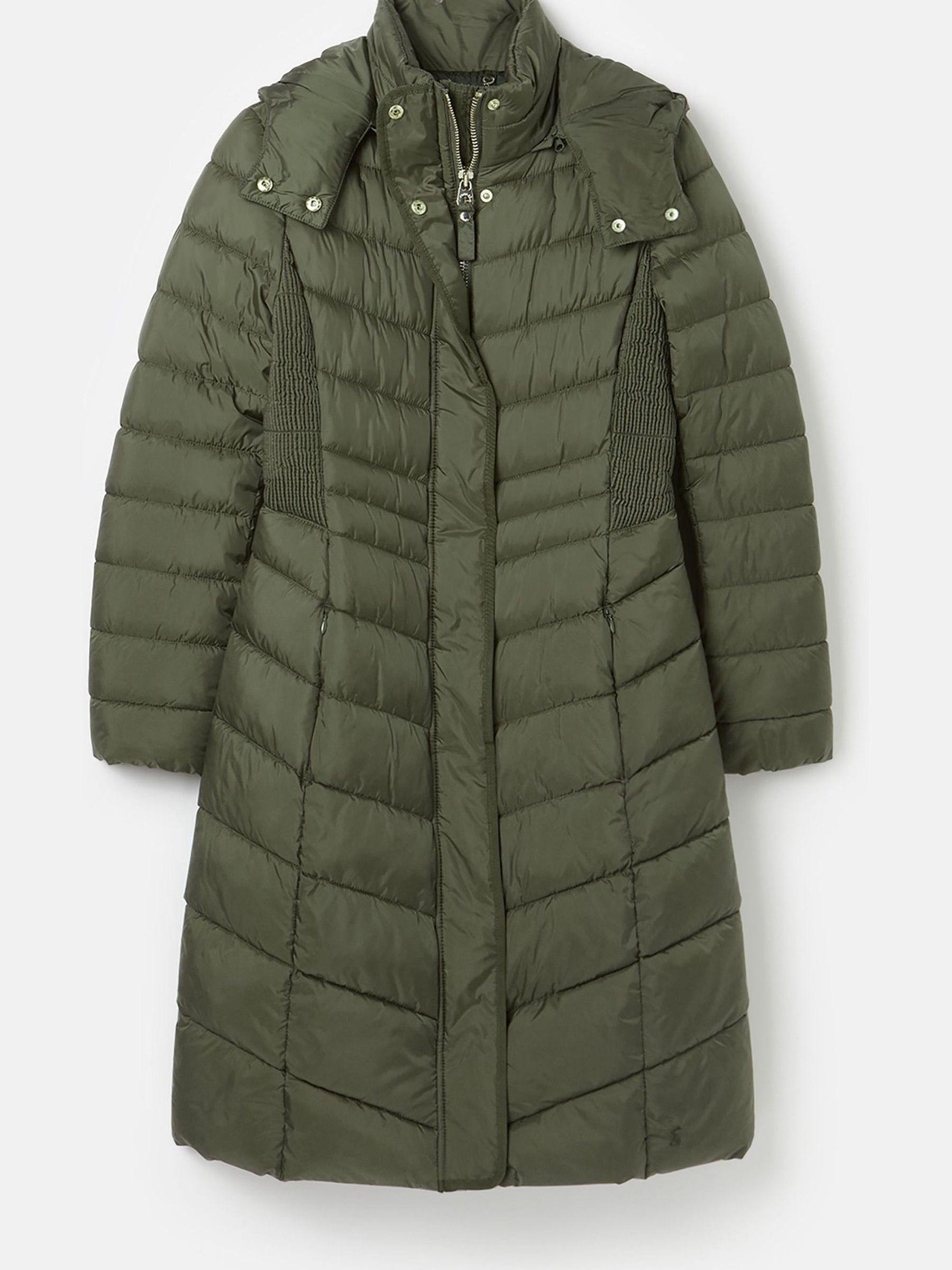 Pembury Khaki Green Showerproof Long Padded Coat With Hood - Image 1 of 7