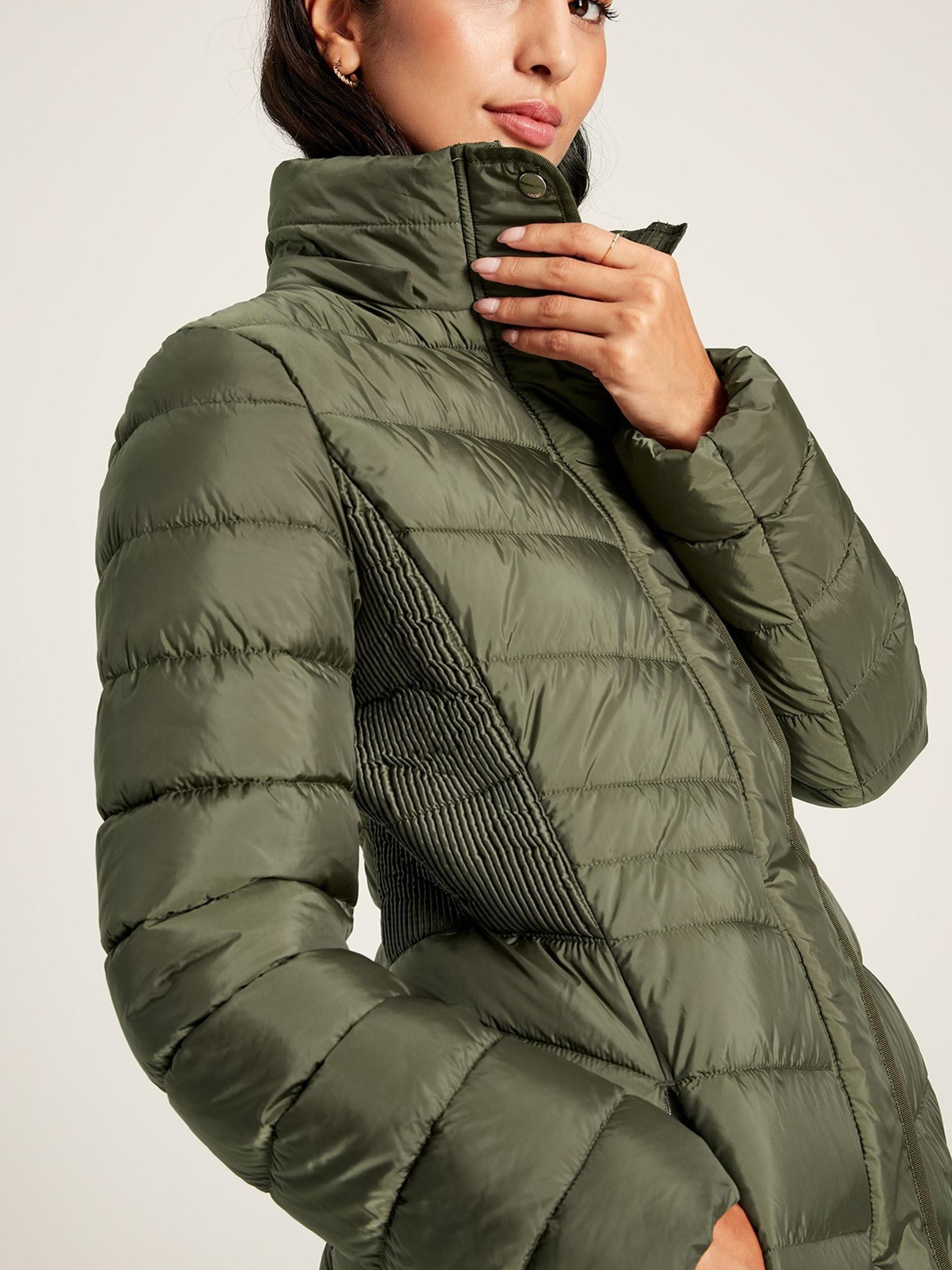 Pembury Khaki Green Showerproof Long Padded Coat With Hood - Image 5 of 7