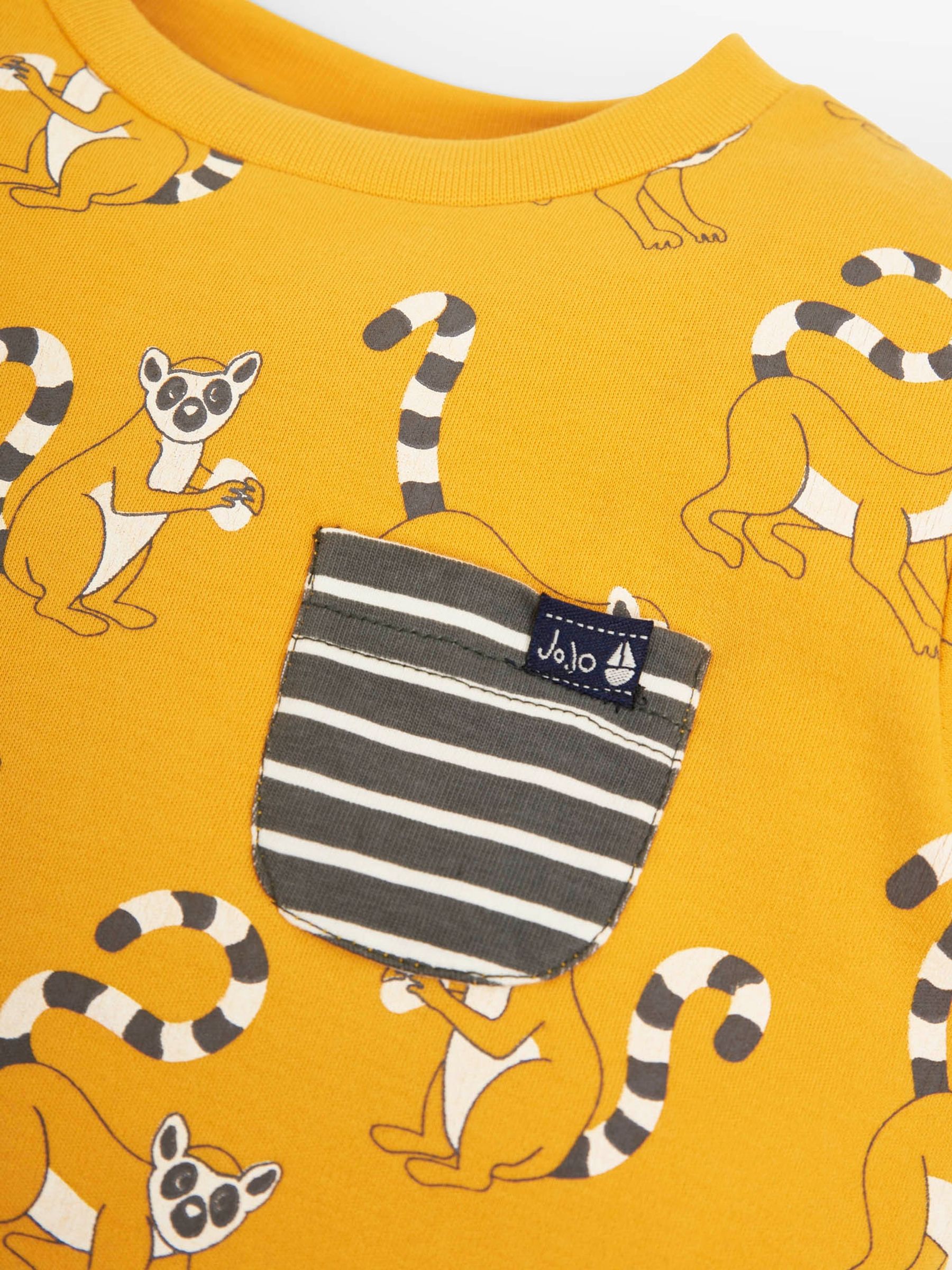 Mustard Kids' Lemur Print T-Shirt - Image 2 of 2