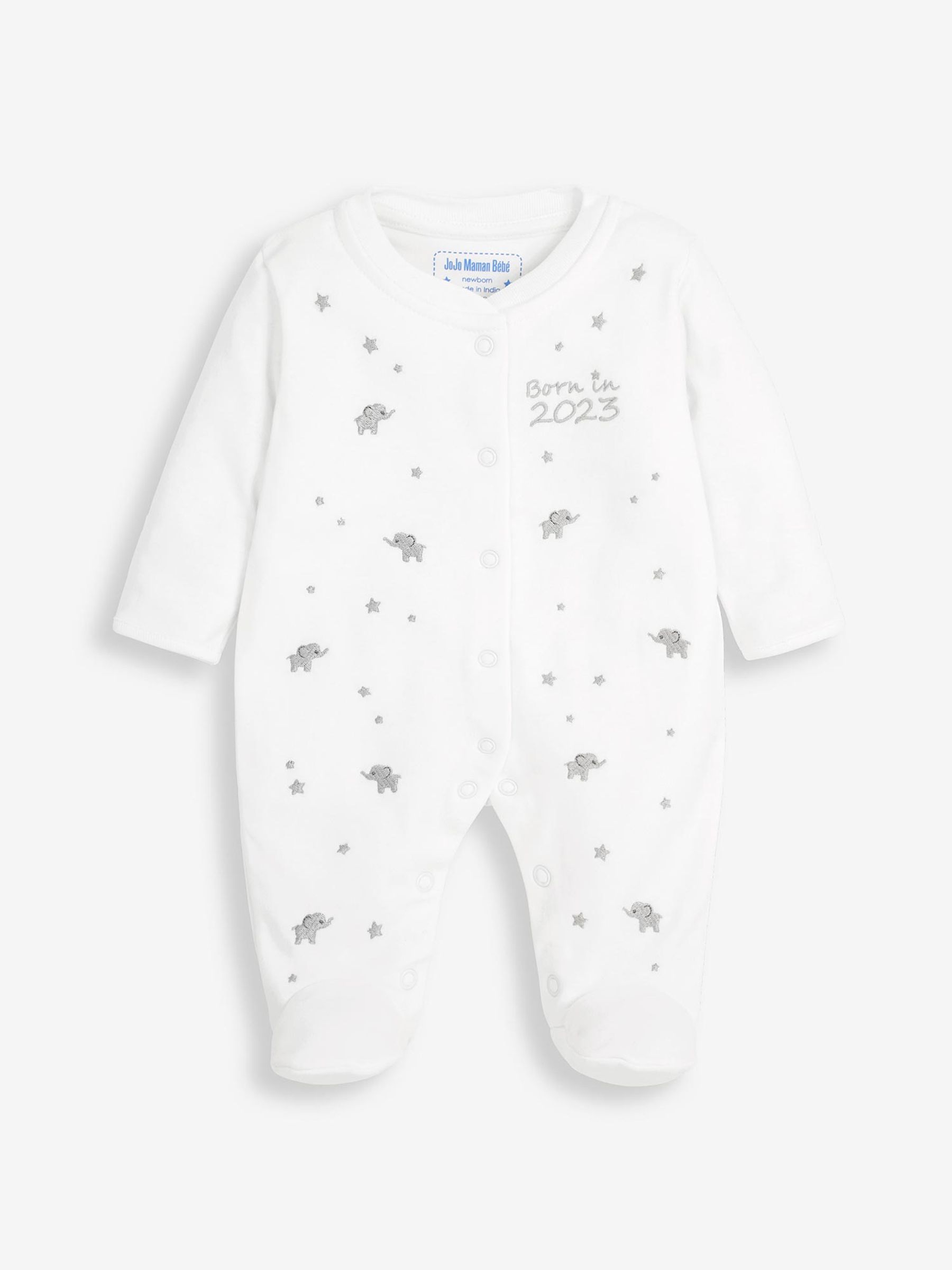 White Born in 2023 Embroidered Sleepsuit - Image 3 of 4