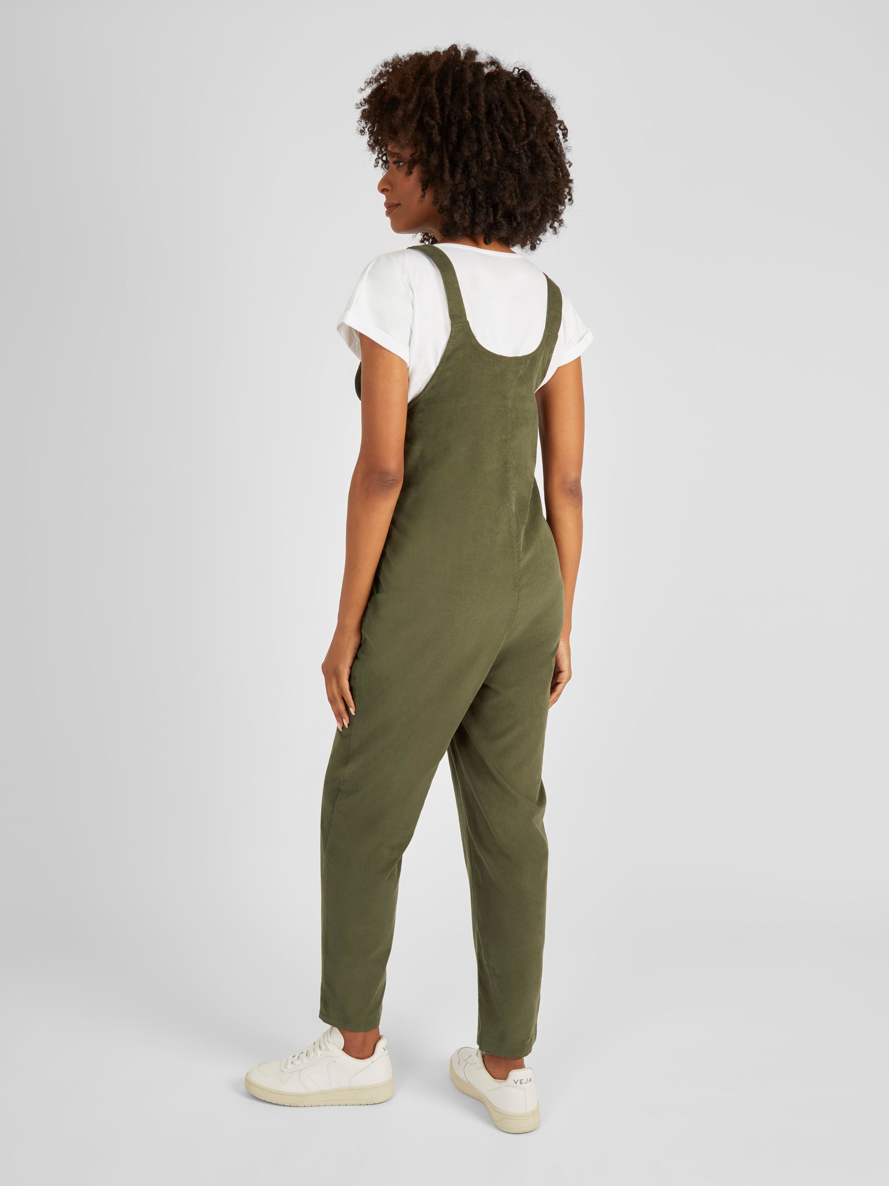 Khaki Cord Maternity Dungarees - Image 2 of 4