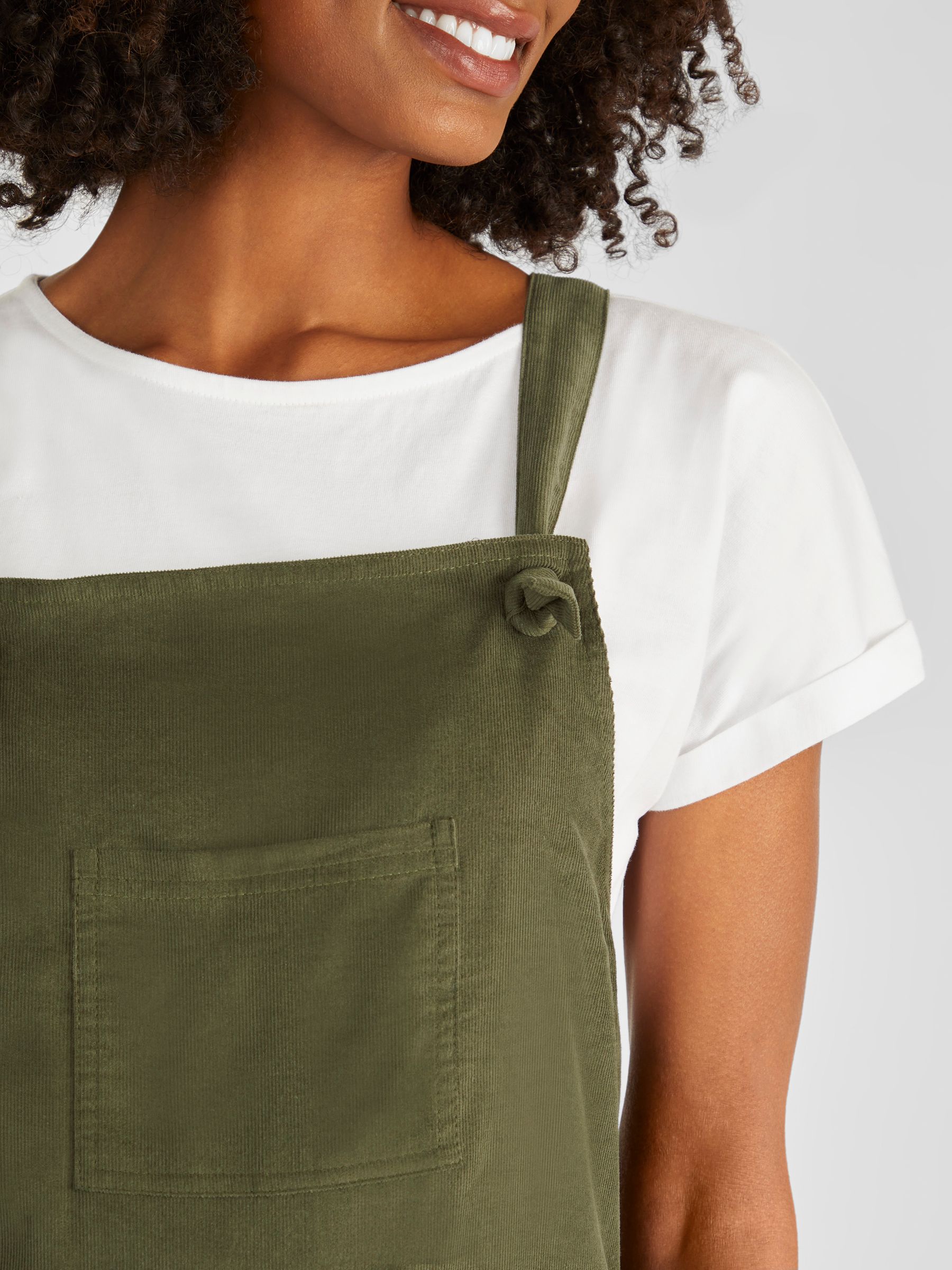 Khaki Cord Maternity Dungarees - Image 4 of 4
