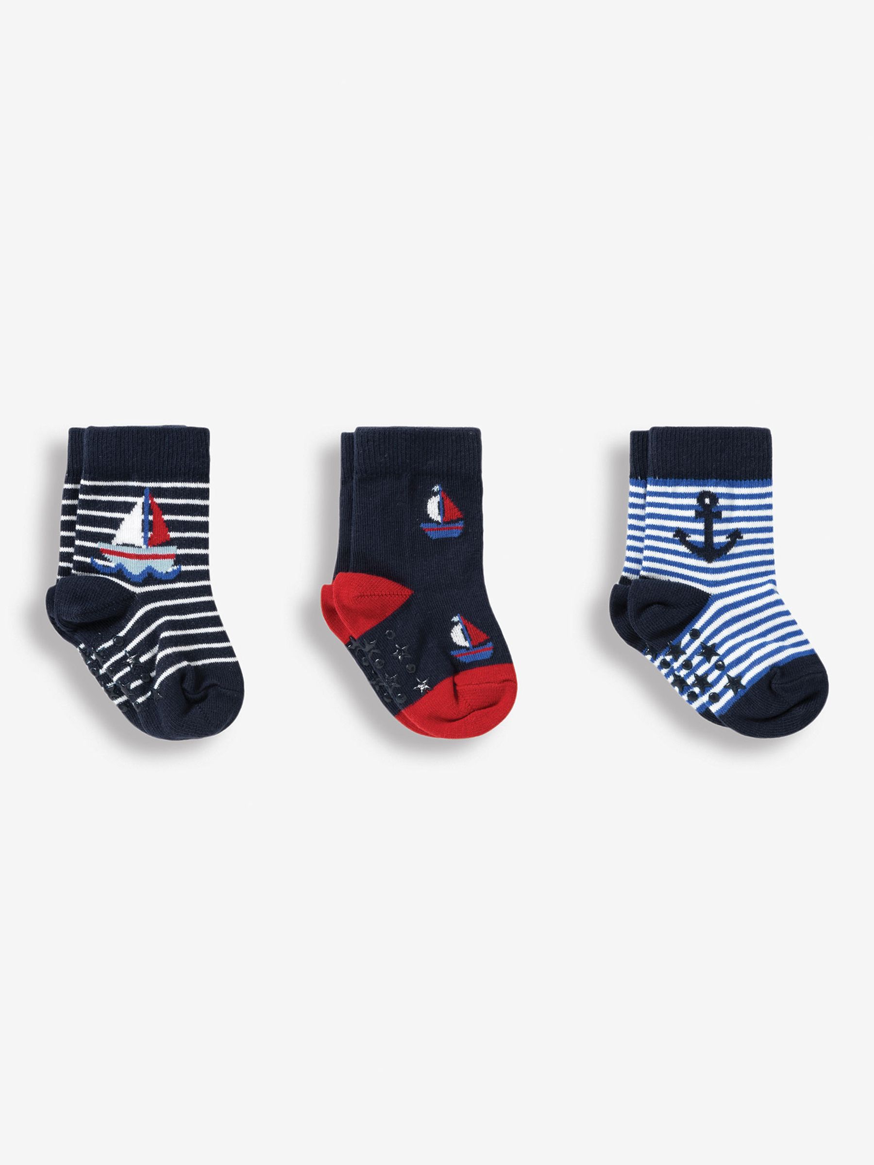 Navy 3-Pack Nautical Socks - Image 1 of 1