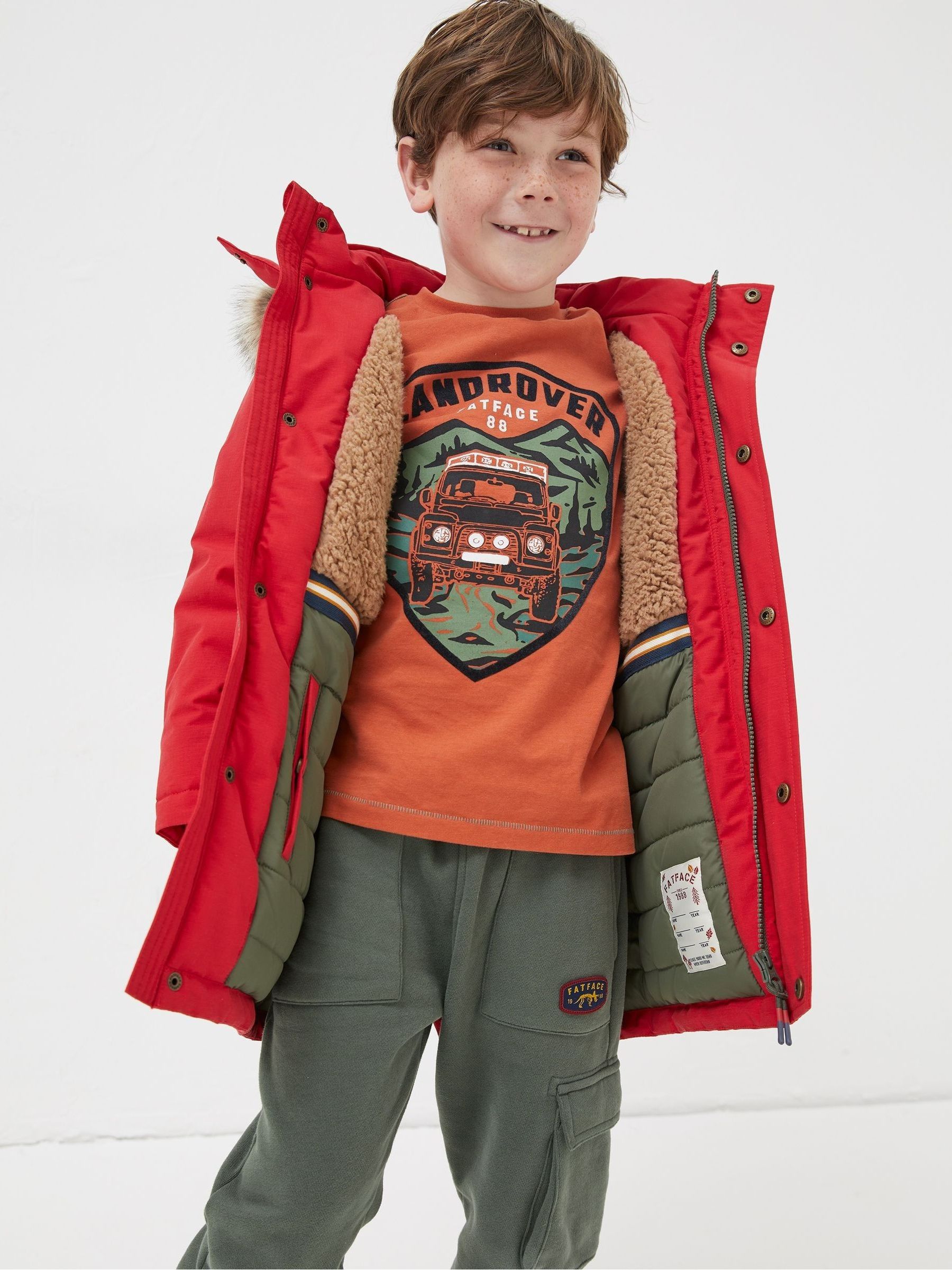Addison Red Waterproof Coat FatFace