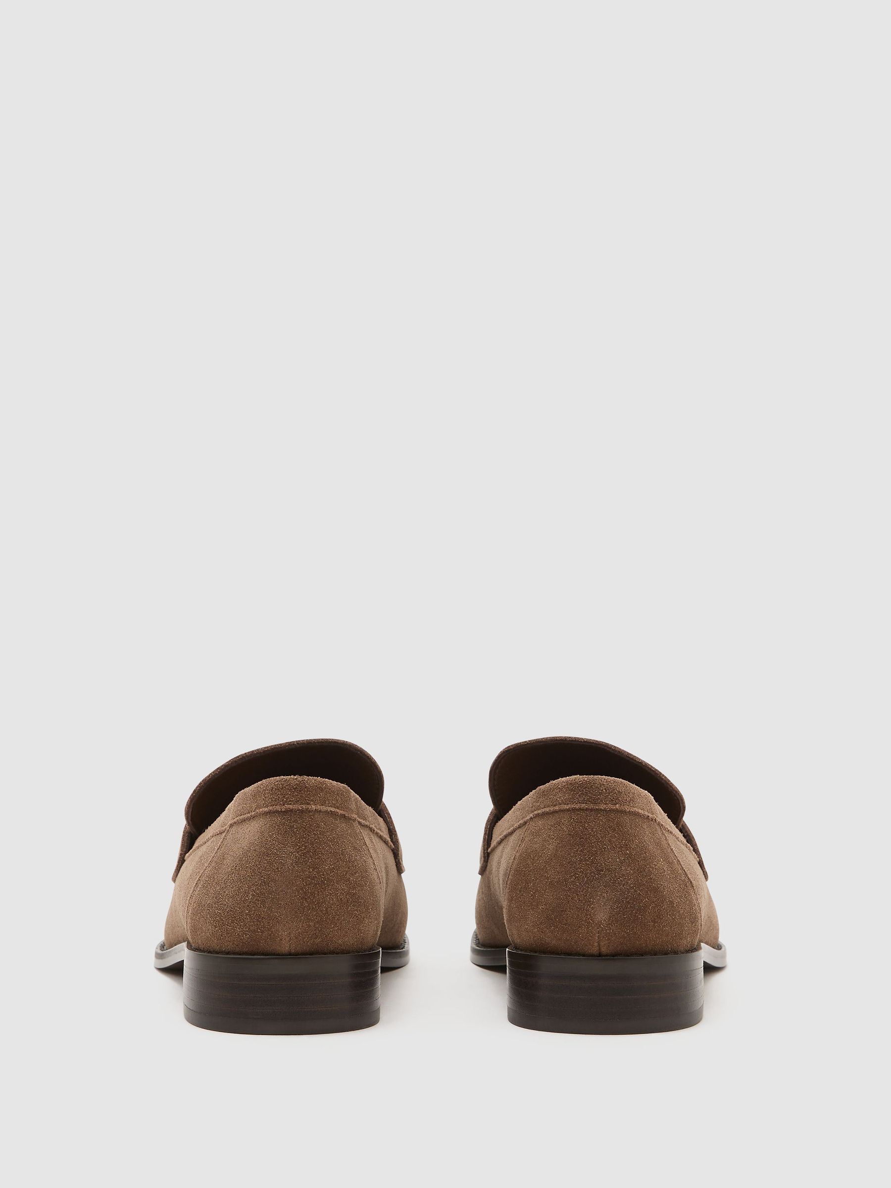 Suede Penny Loafers in Taupe - Image 5 of 6