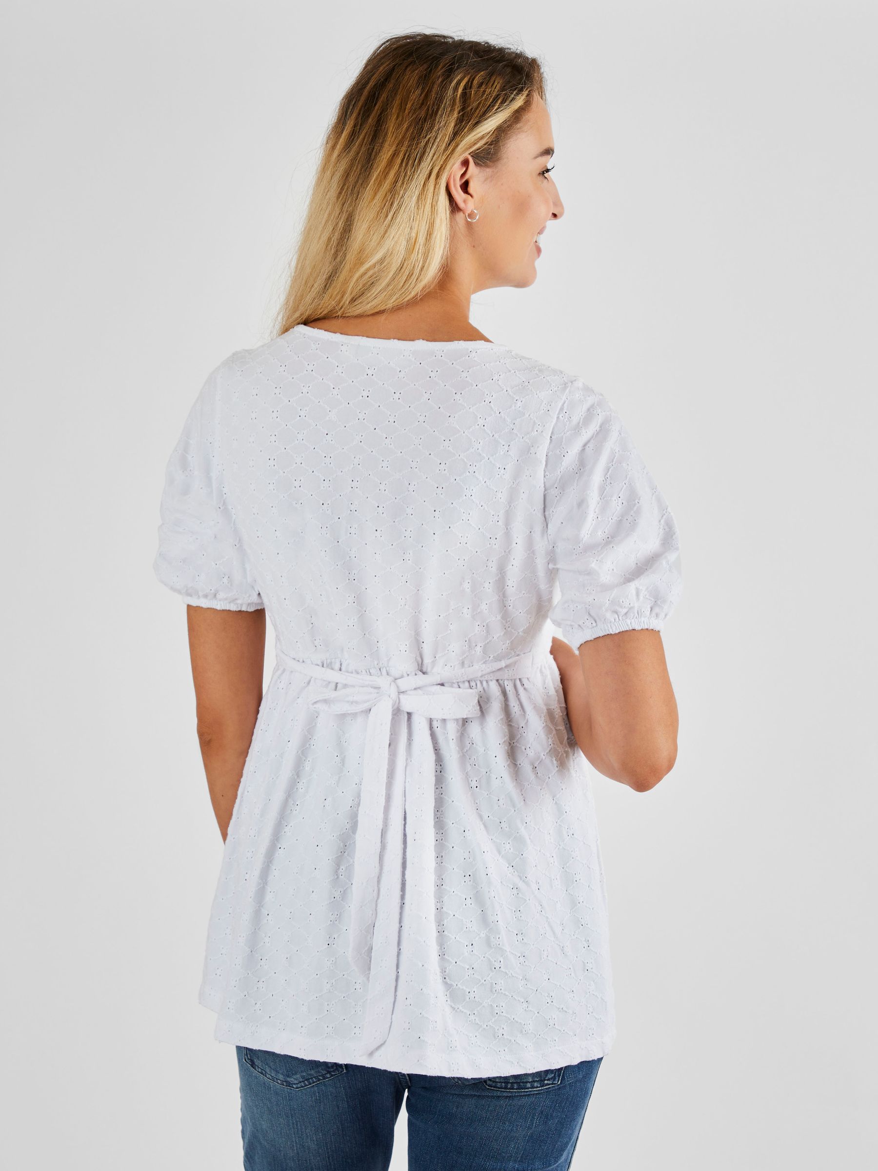 Broderie Maternity Top in White - Image 3 of 4