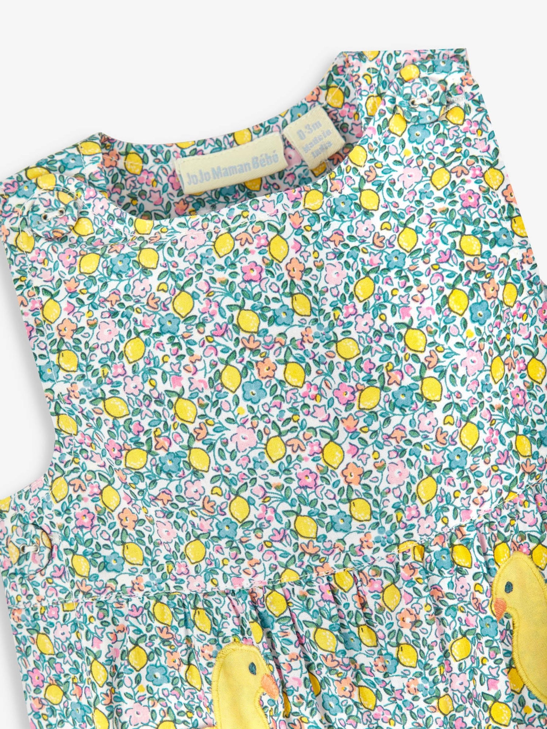Lemon Ditsy Duck Appliqué Ditsy Print Dungarees - Image 2 of 3
