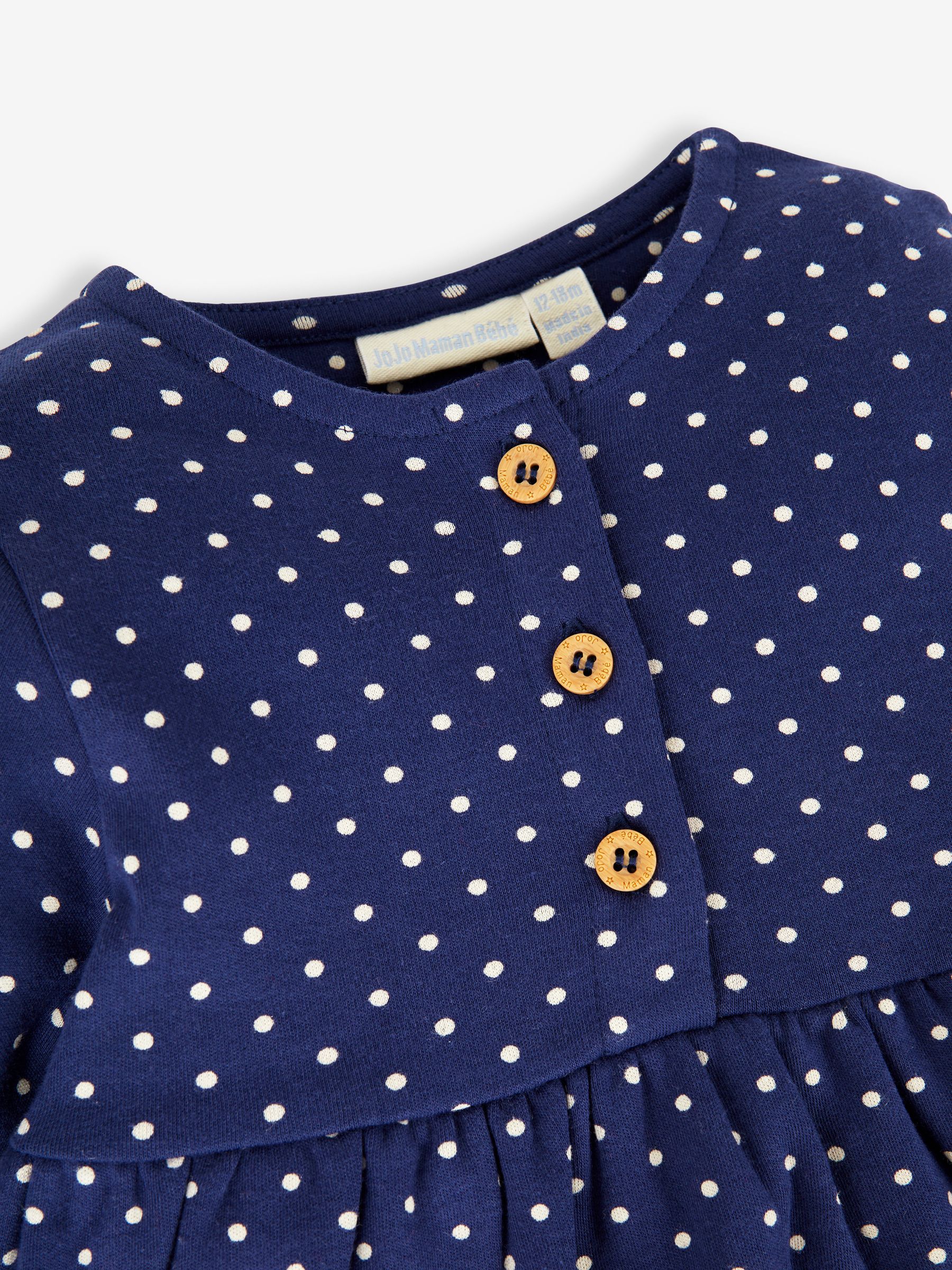 Navy Blue Highland Cow Appliqué Button Front Dress - Image 2 of 3