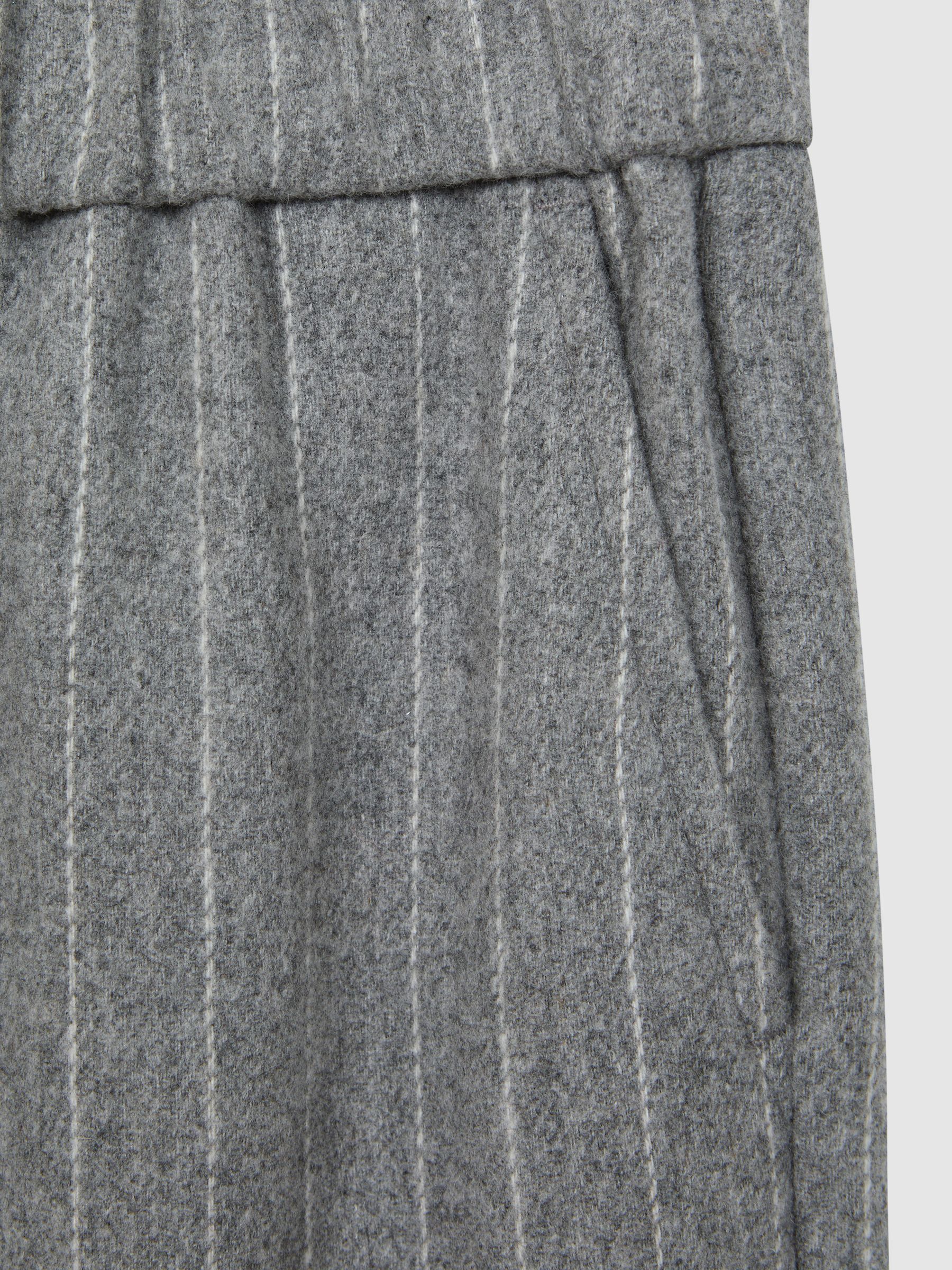 9-14 yrs Wool Blend Striped Elasticated Trousers in Grey - Image 6 of 6