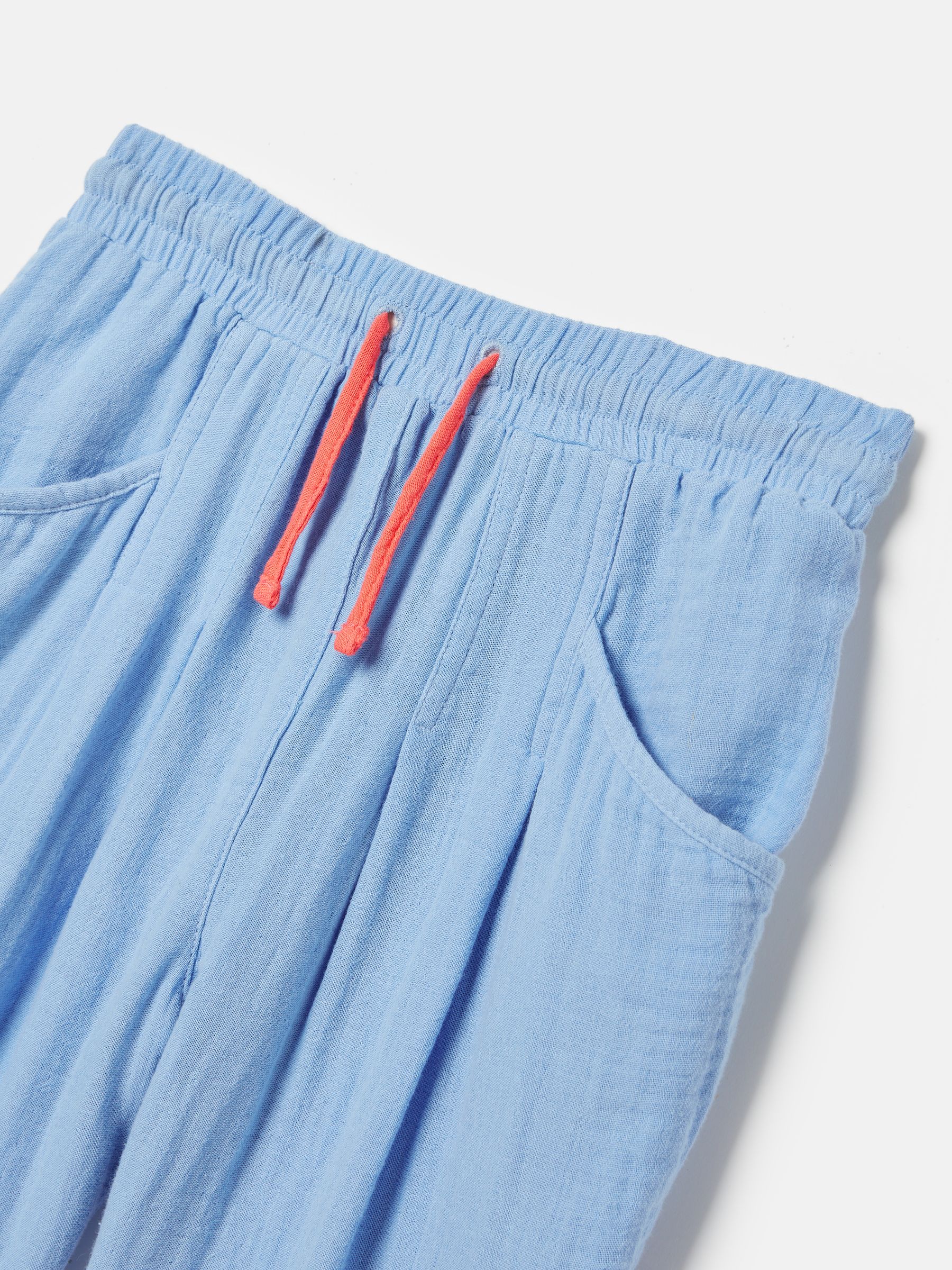 Girls' Playtime Blue Textured Woven Trousers - Image 3 of 6
